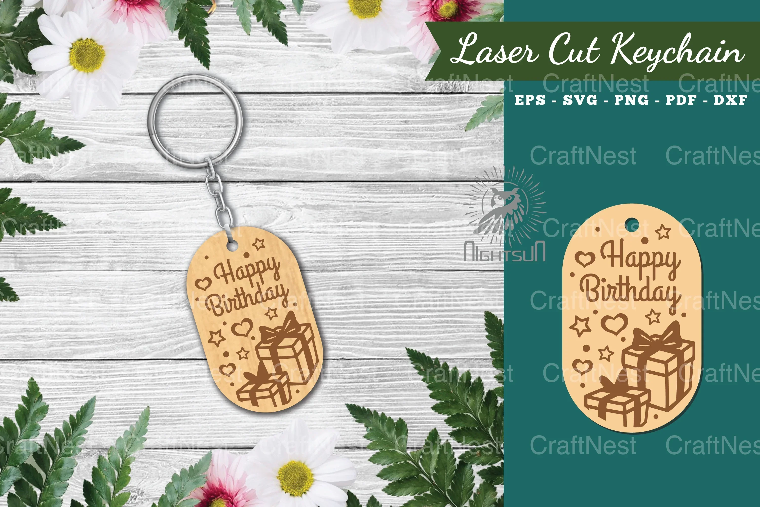 Birthday Laser Cut Keychain Design Bundle