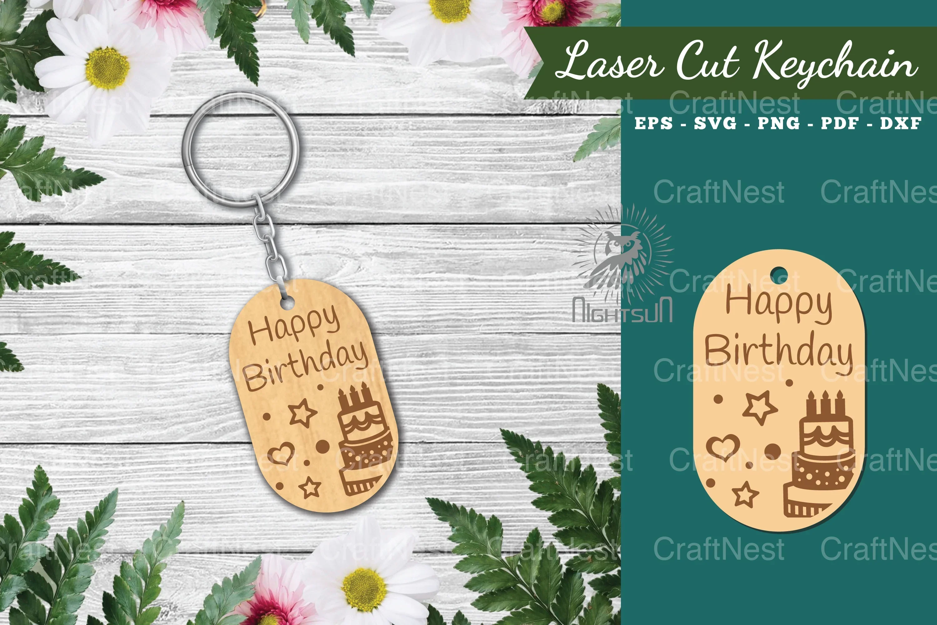 Birthday Laser Cut Keychain Design Bundle