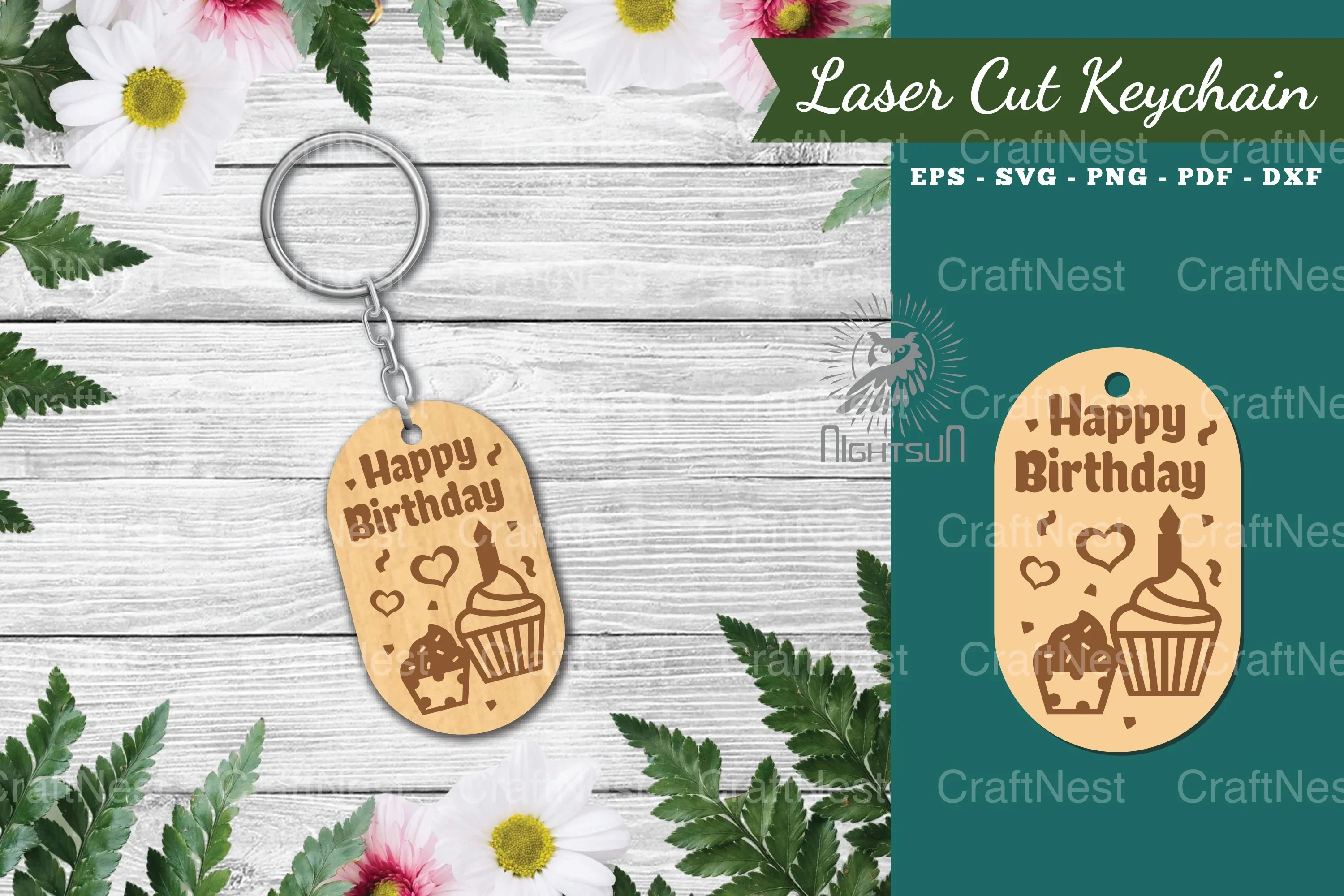 Birthday Laser Cut Keychain Design Bundle