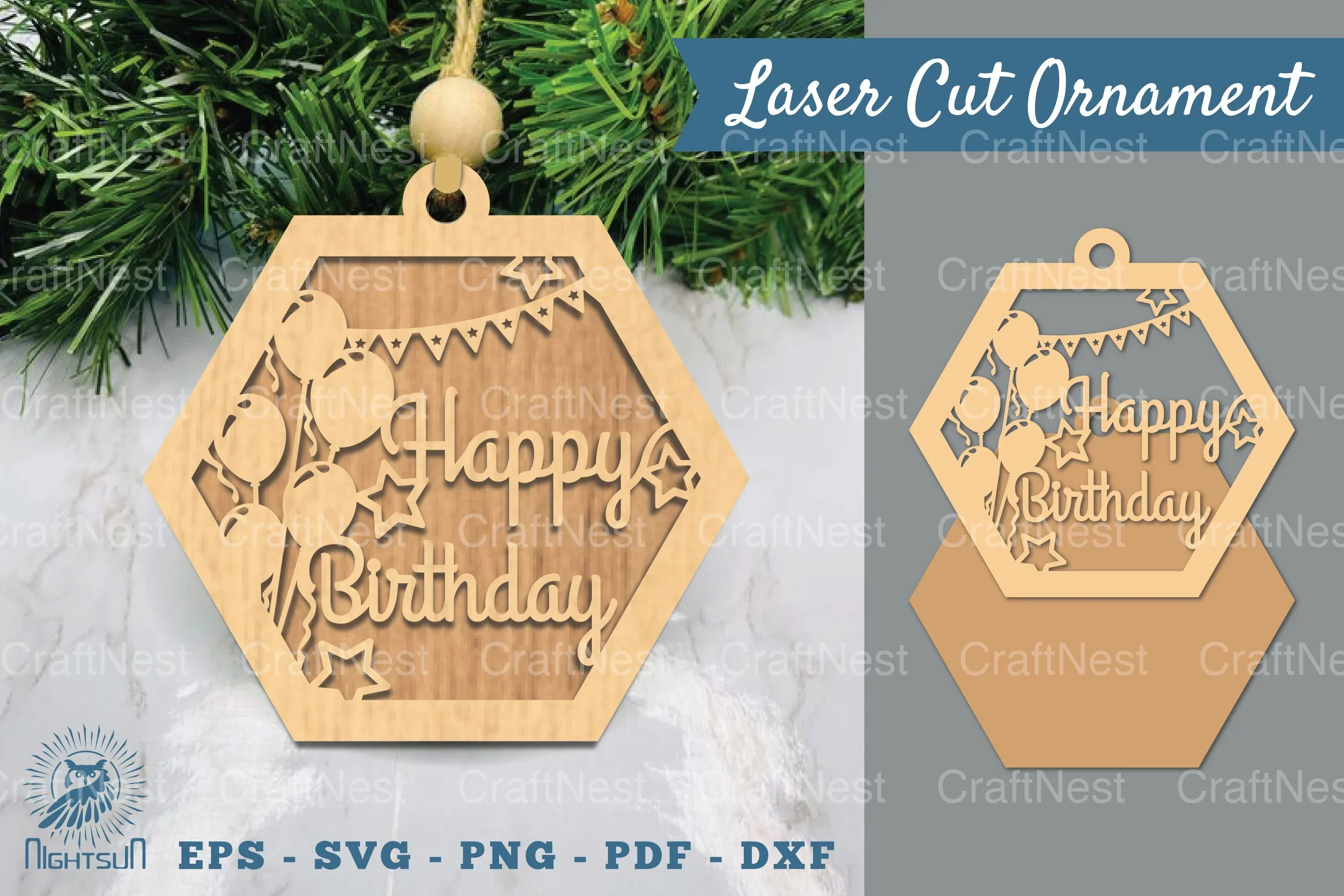 Birthday Laser Cut Ornament Clipart Bundle