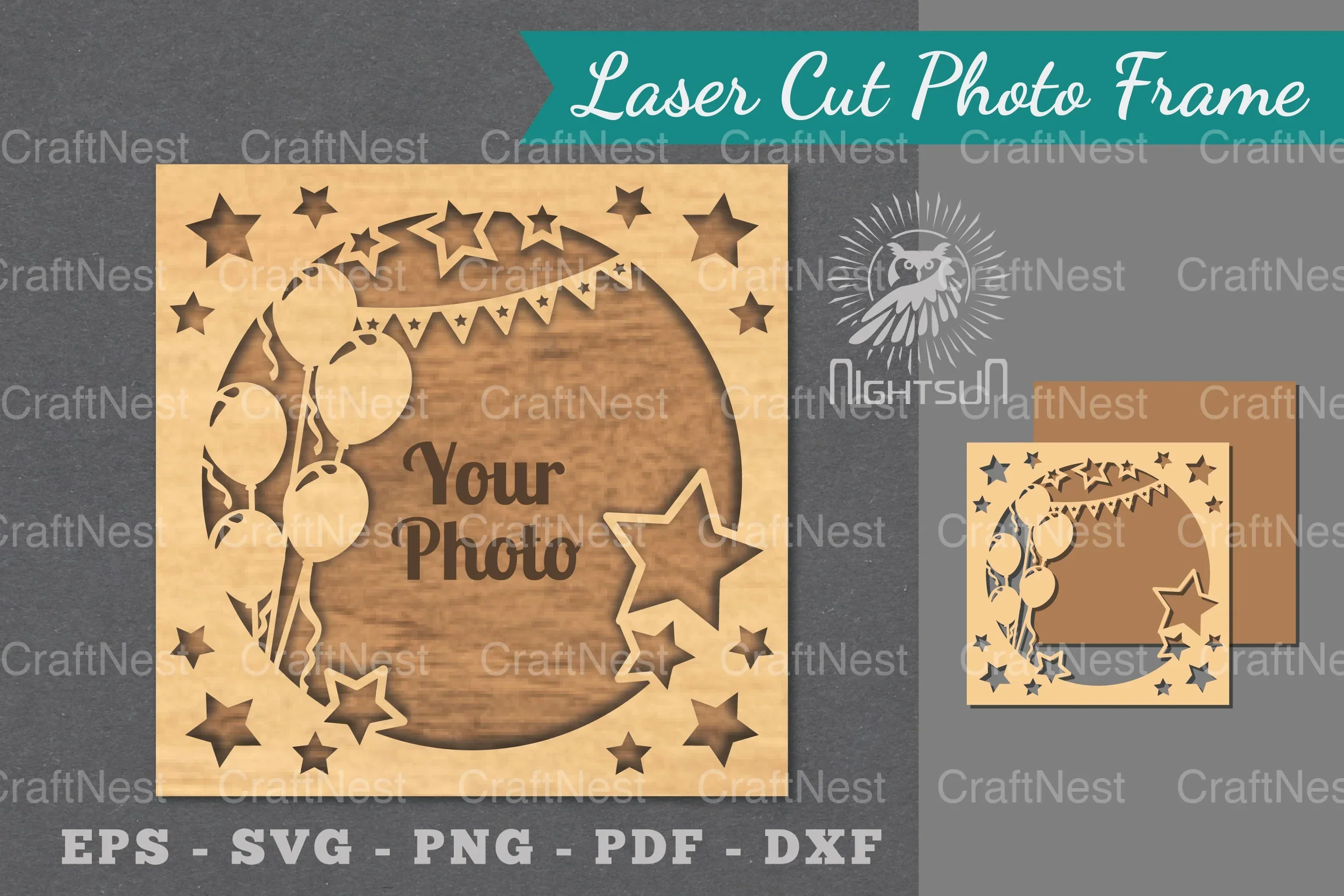 Birthday Laser Cut Photo Frame Clipart Bundle