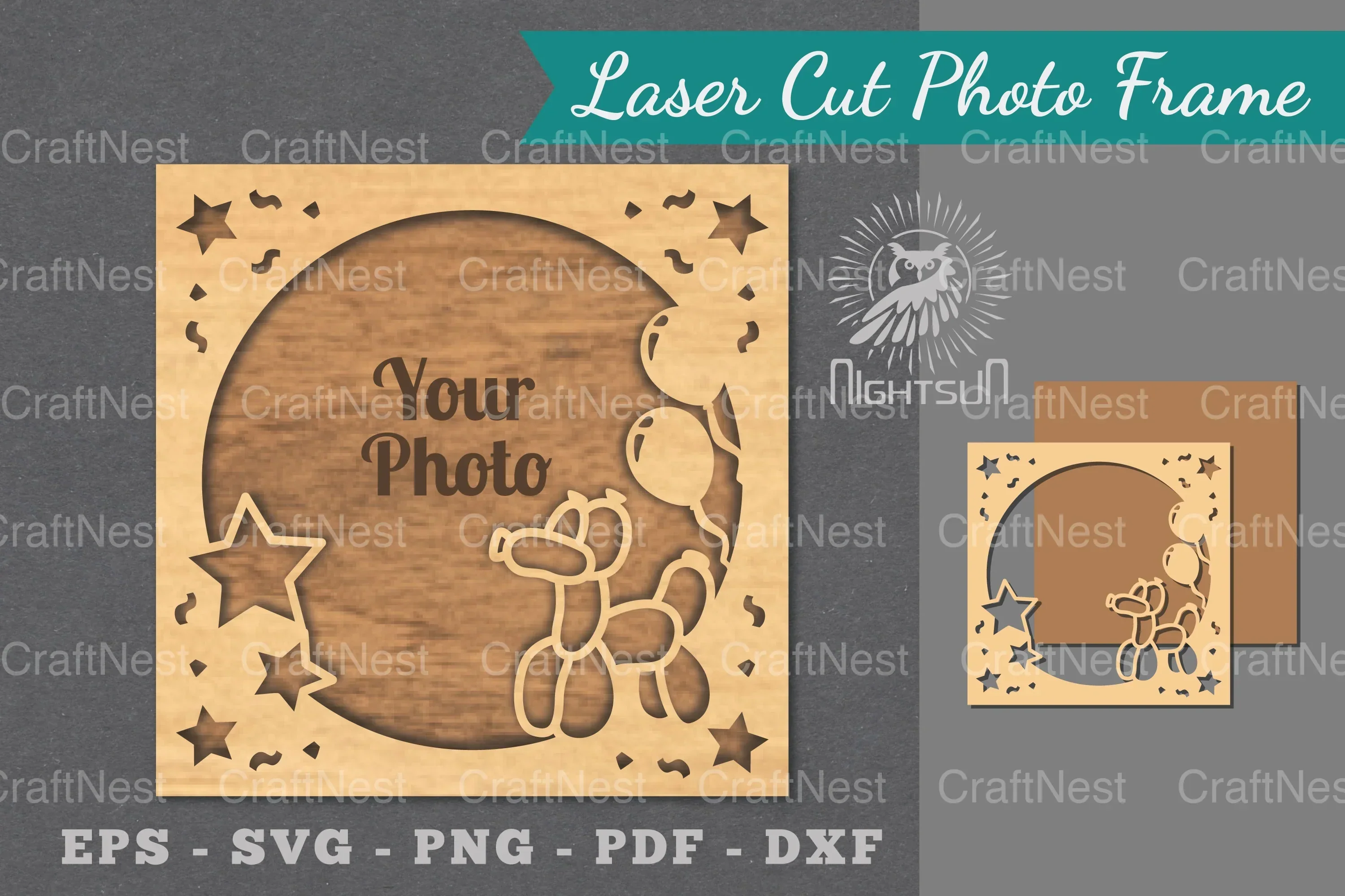 Birthday Laser Cut Photo Frame Clipart Bundle