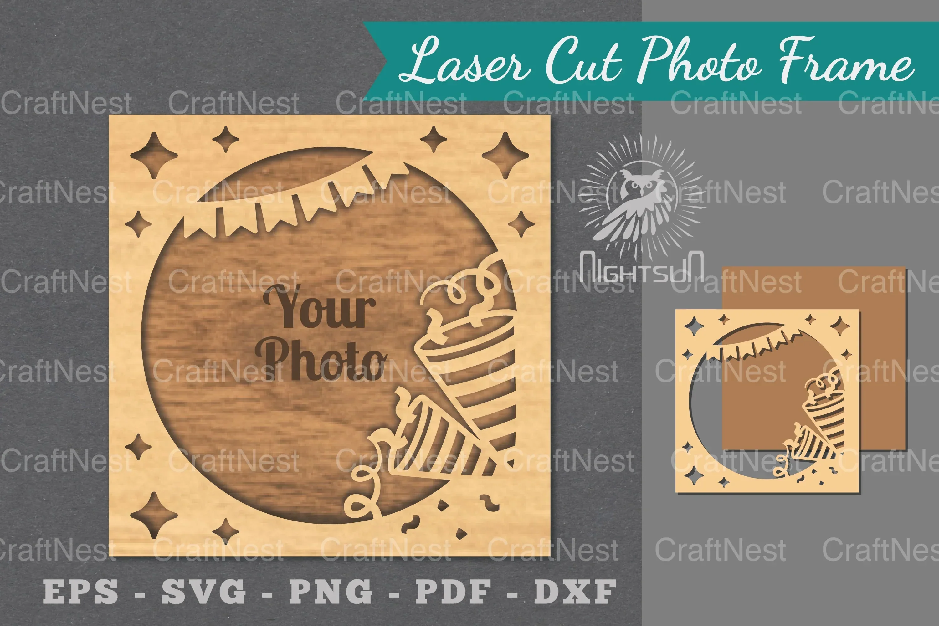 Birthday Laser Cut Photo Frame Clipart Bundle