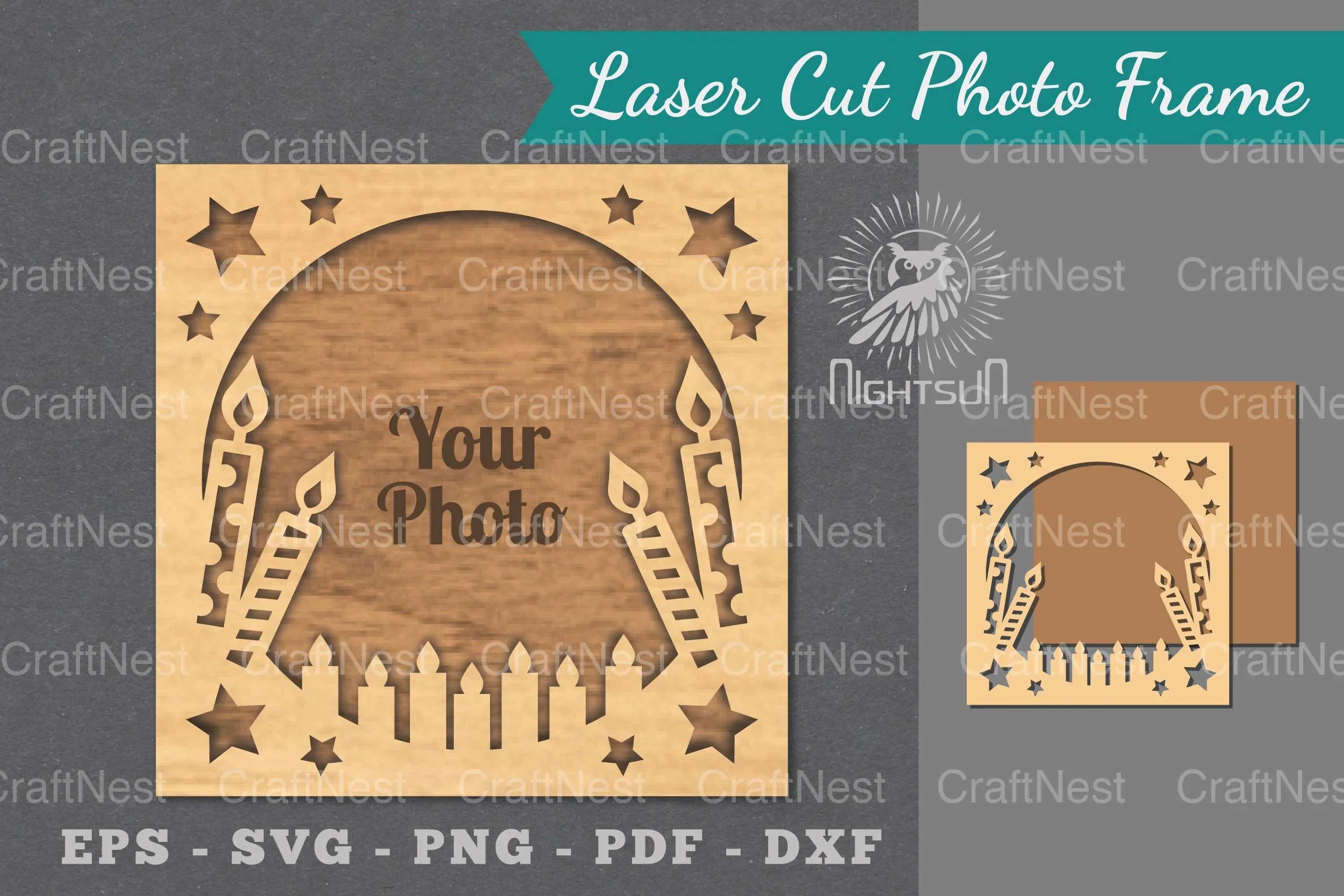 Birthday Laser Cut Photo Frame Clipart Bundle