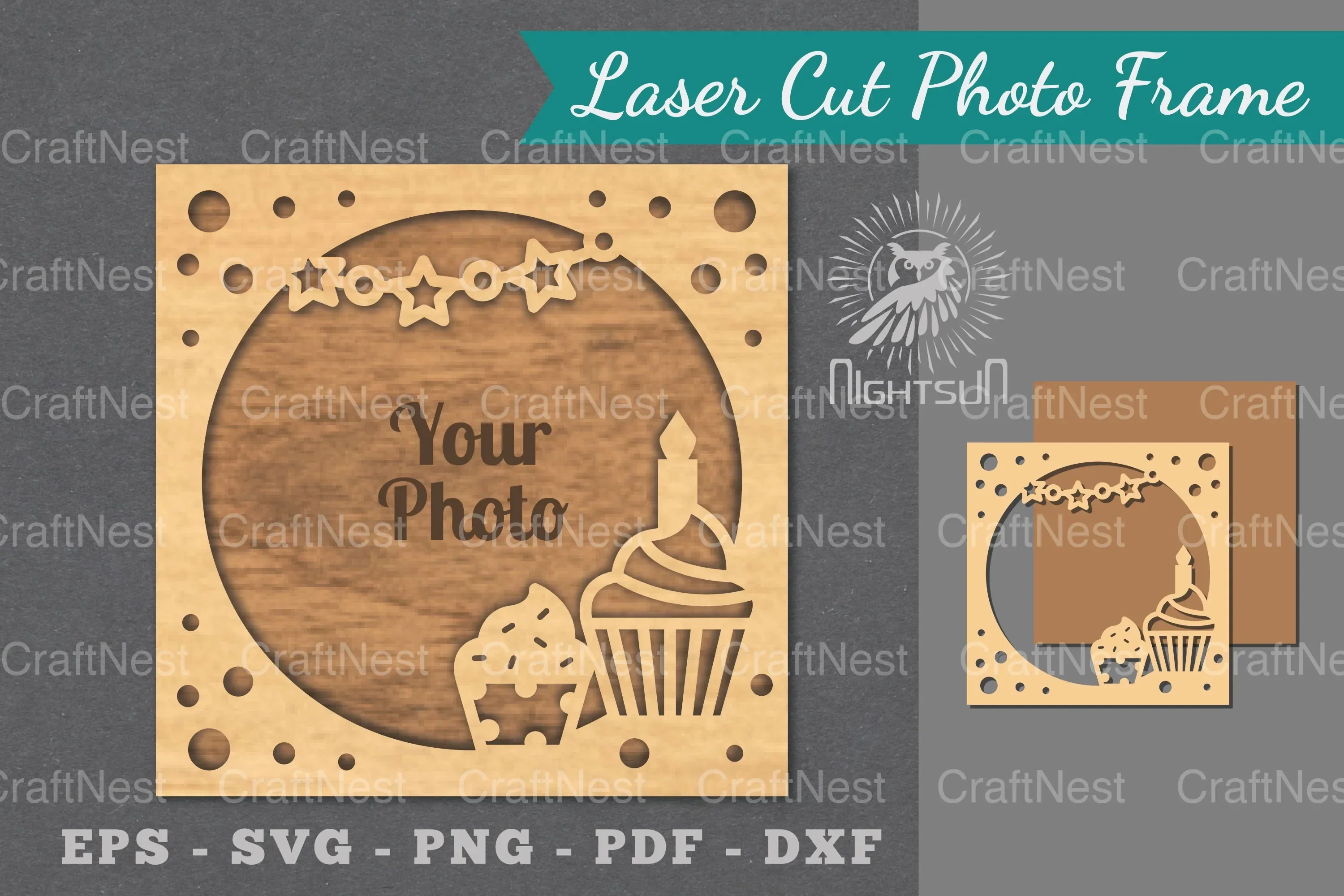 Birthday Laser Cut Photo Frame Clipart Bundle