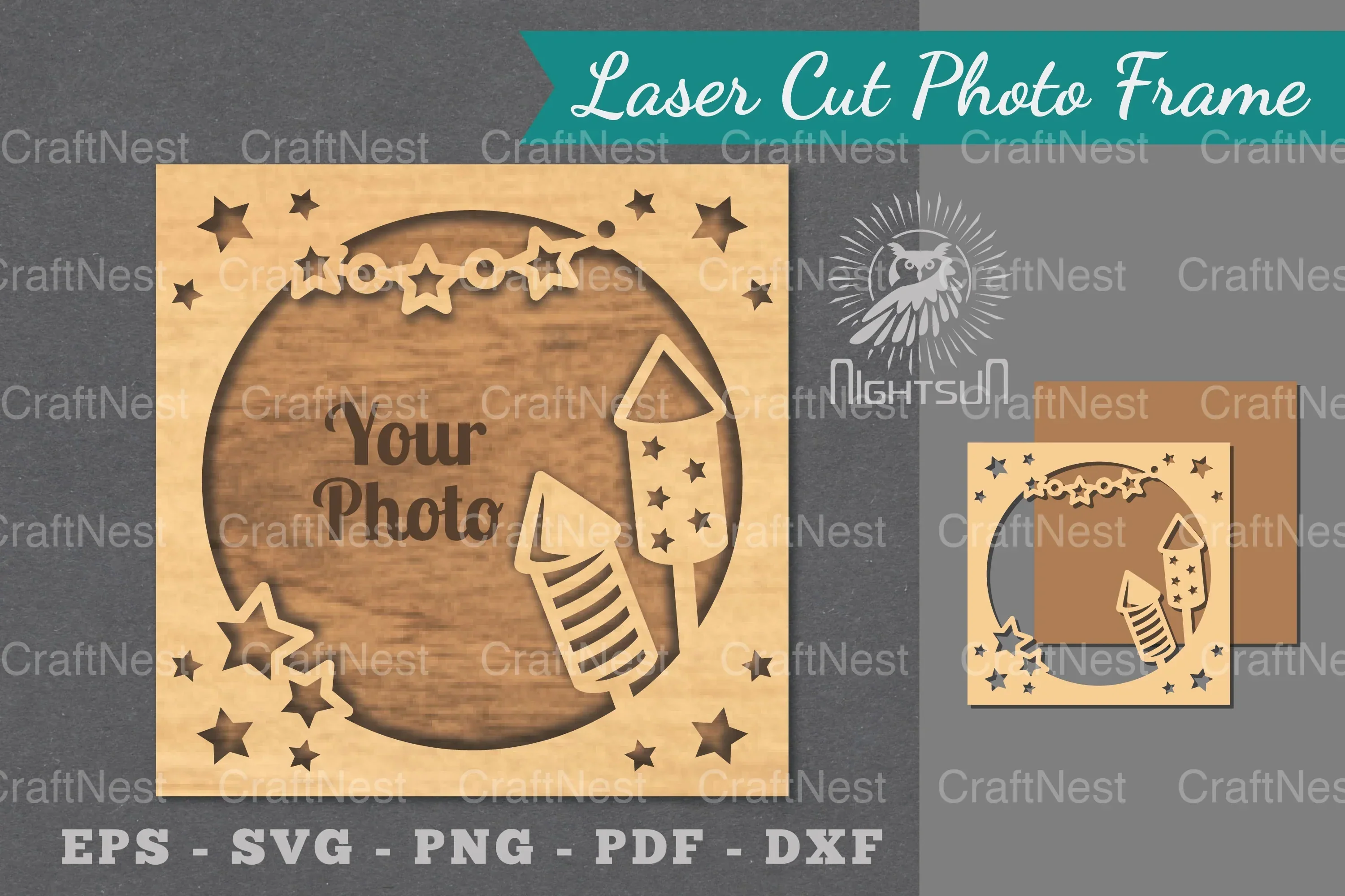 Birthday Laser Cut Photo Frame Clipart Bundle