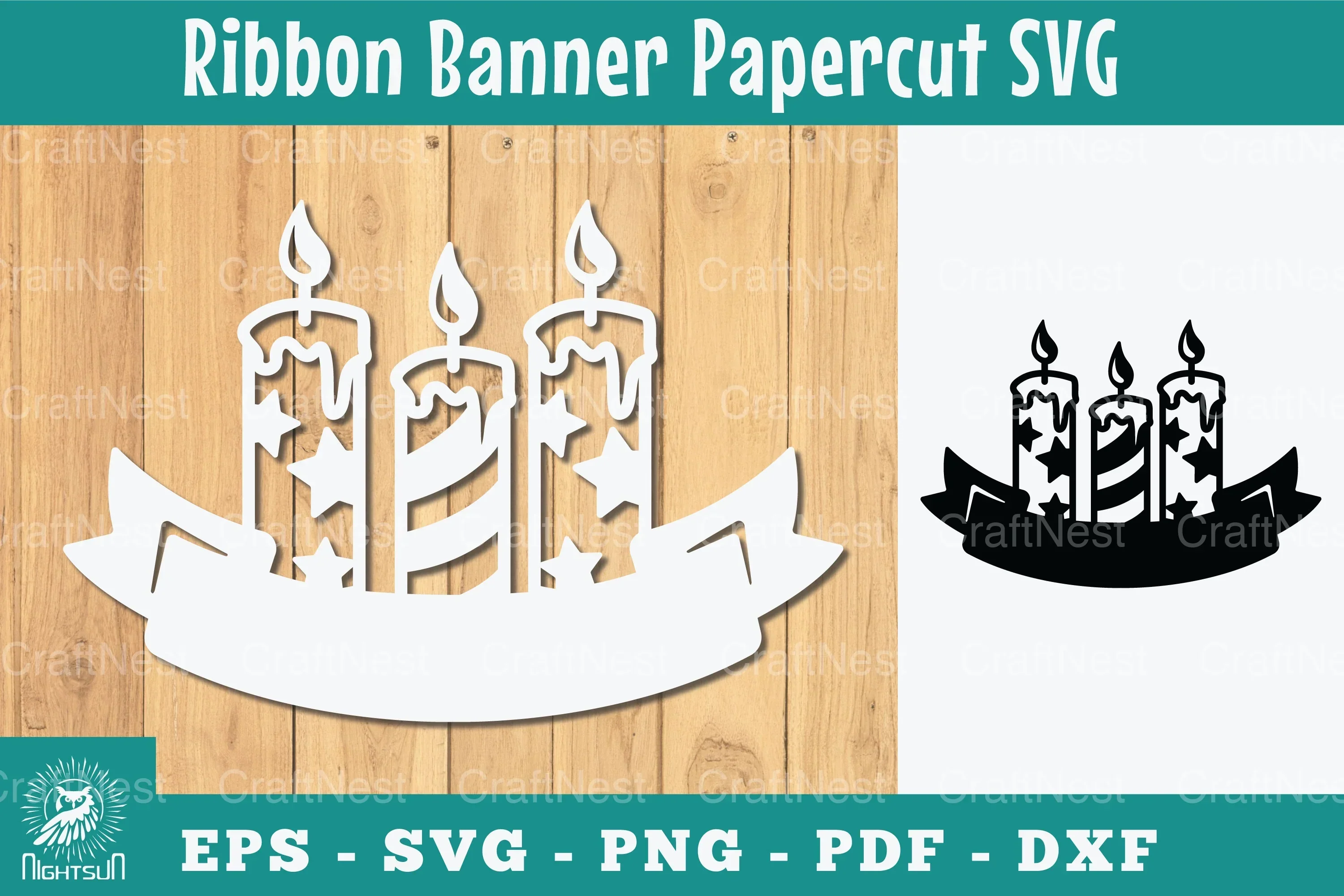 Birthday Ribbon Banner Papercut SVG Bundle