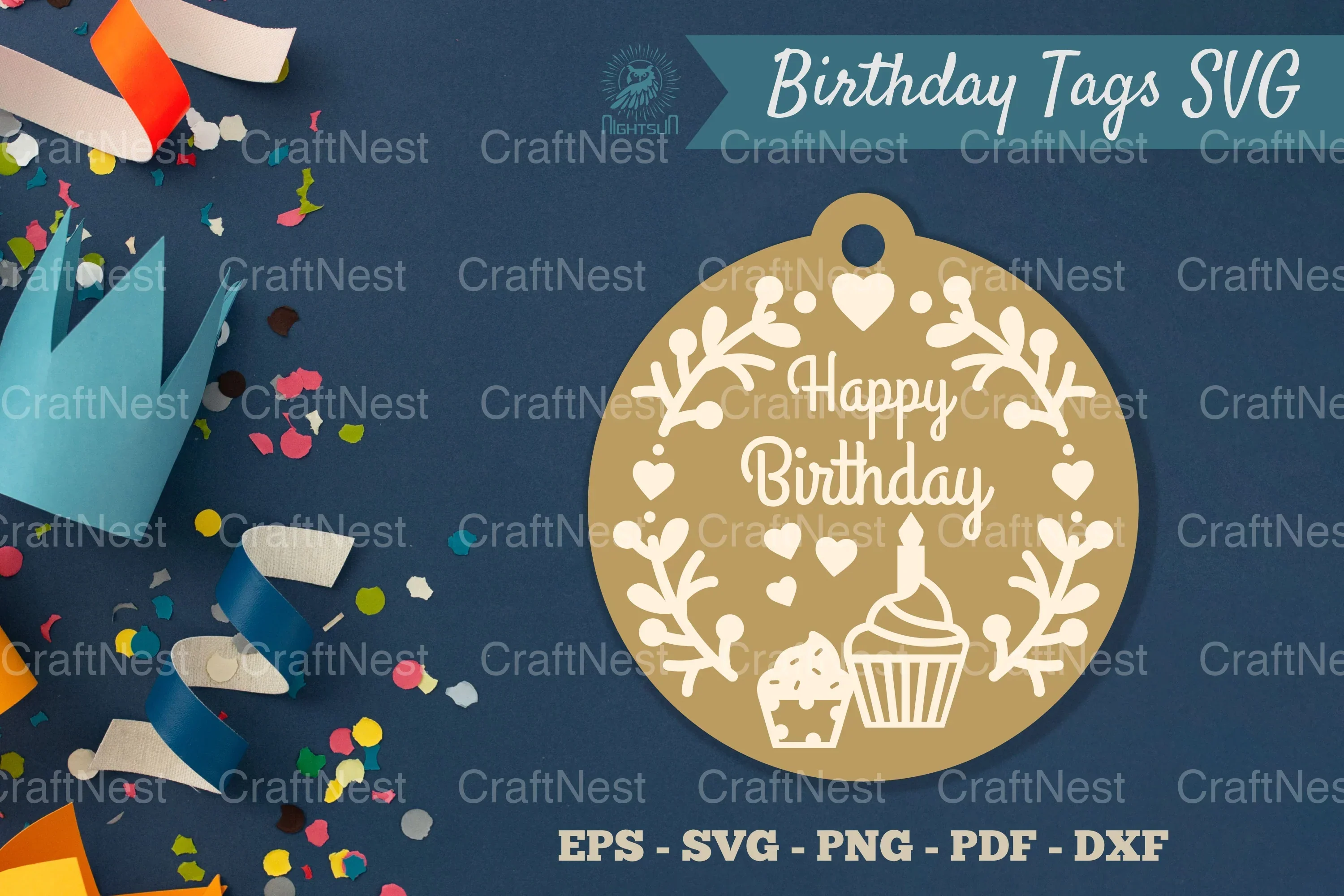 Birthday Tags Round SVG Bundle