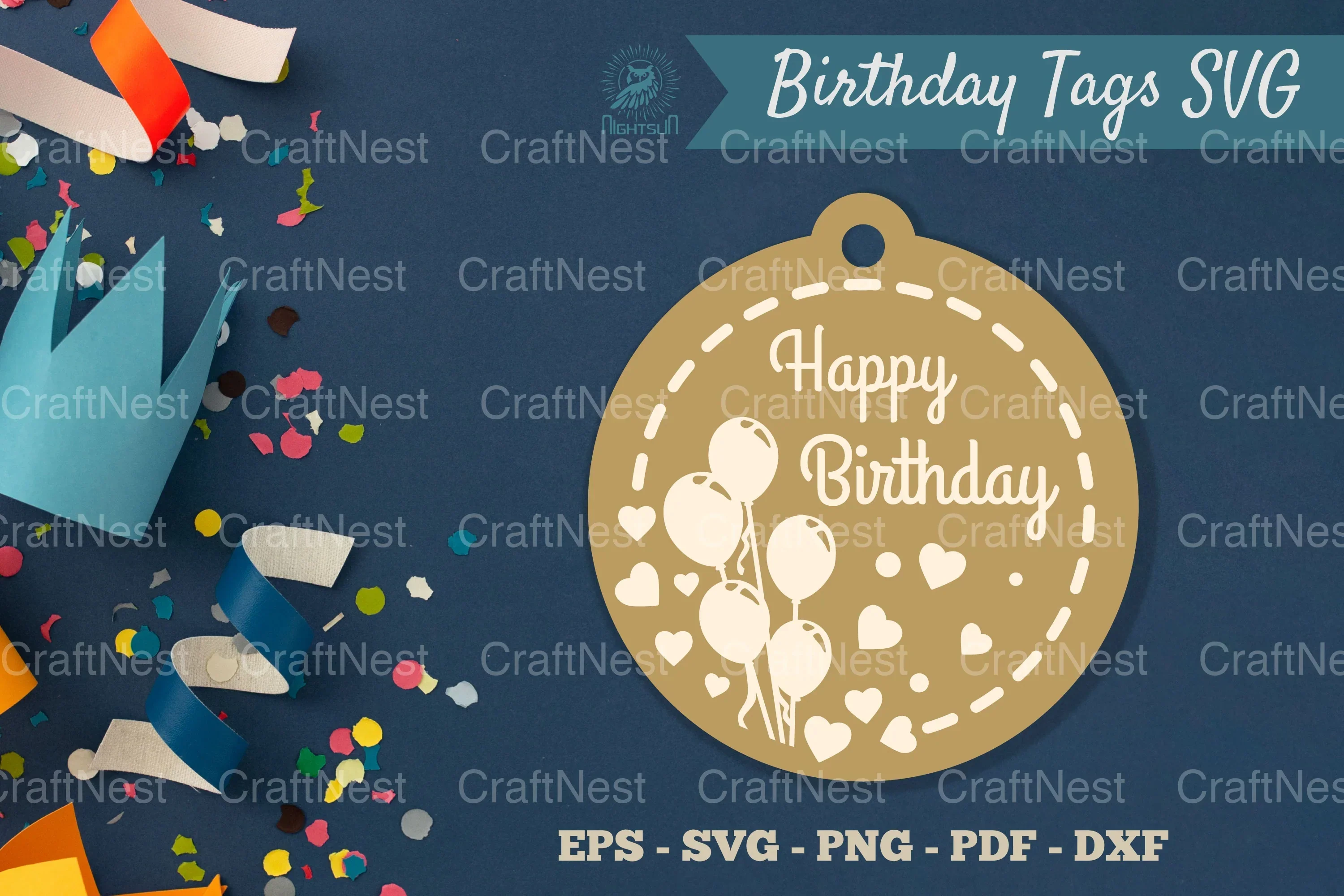 Birthday Tags Round SVG Bundle