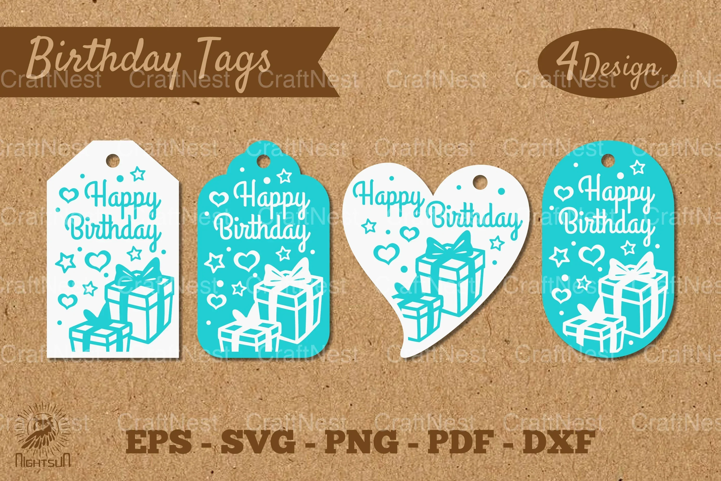 Birthday Tags Template SVG Bundle