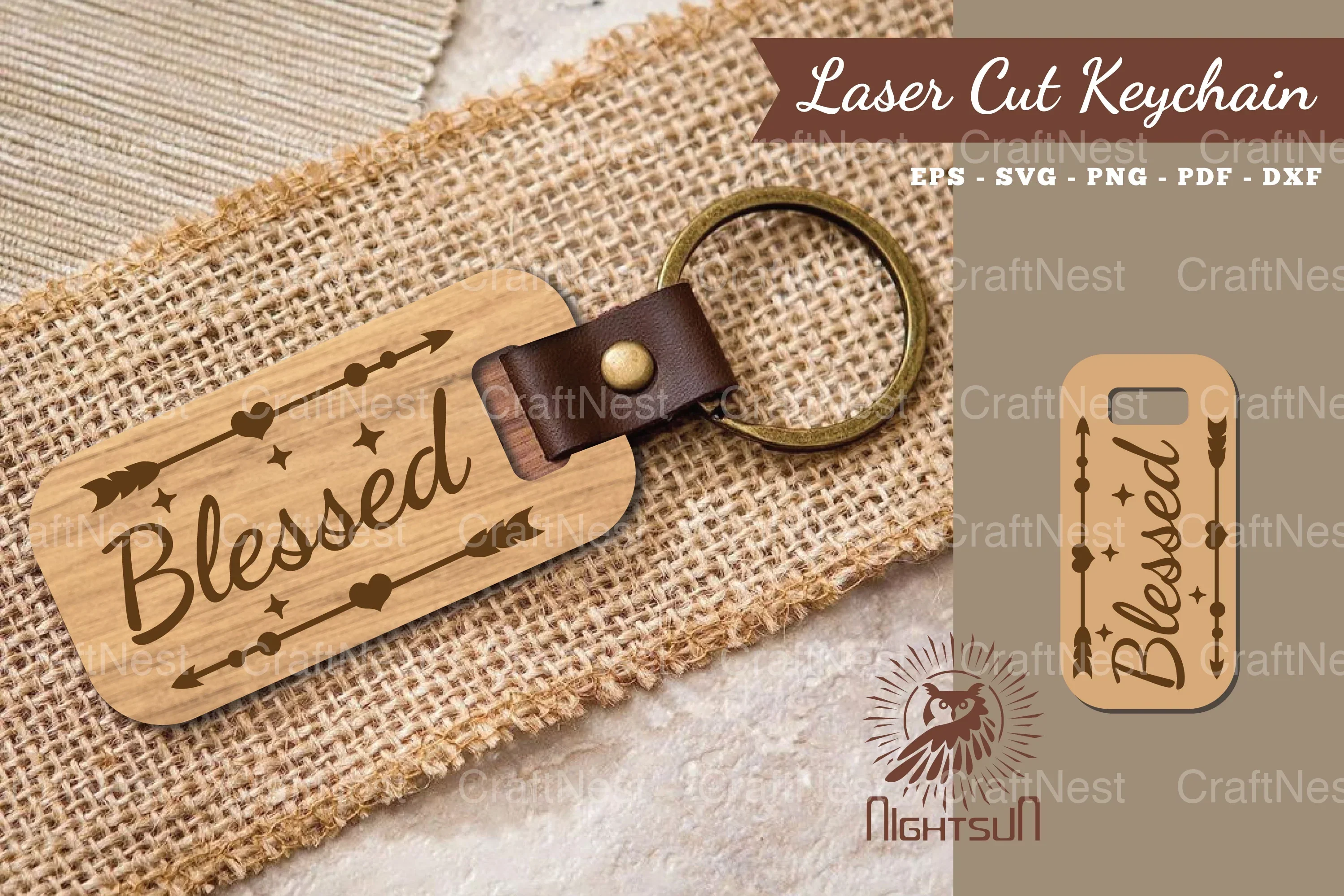 Blessed Laser Cut Keychain Design Bundle