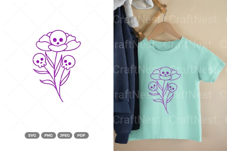Blooming Skull Clipart Bundle