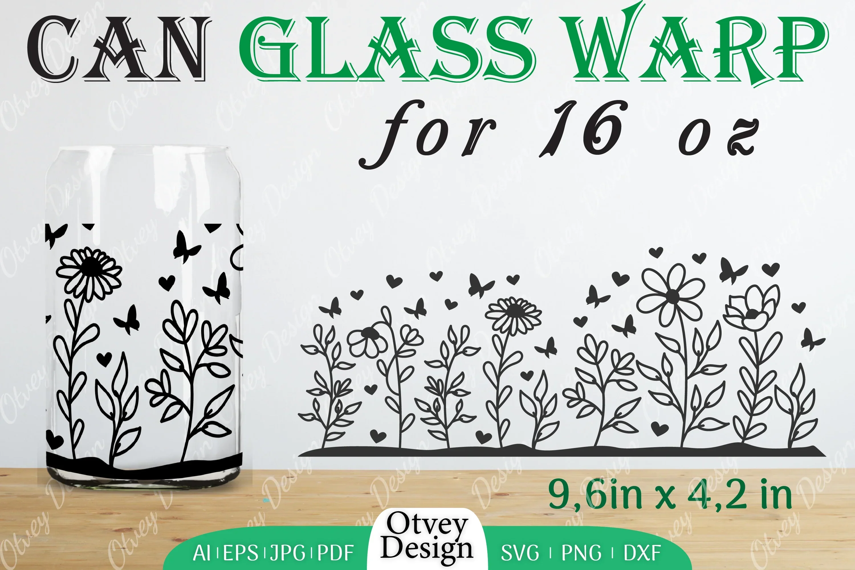 Blooming Wildflowers Can Glass 16 OZ SVG Bundle