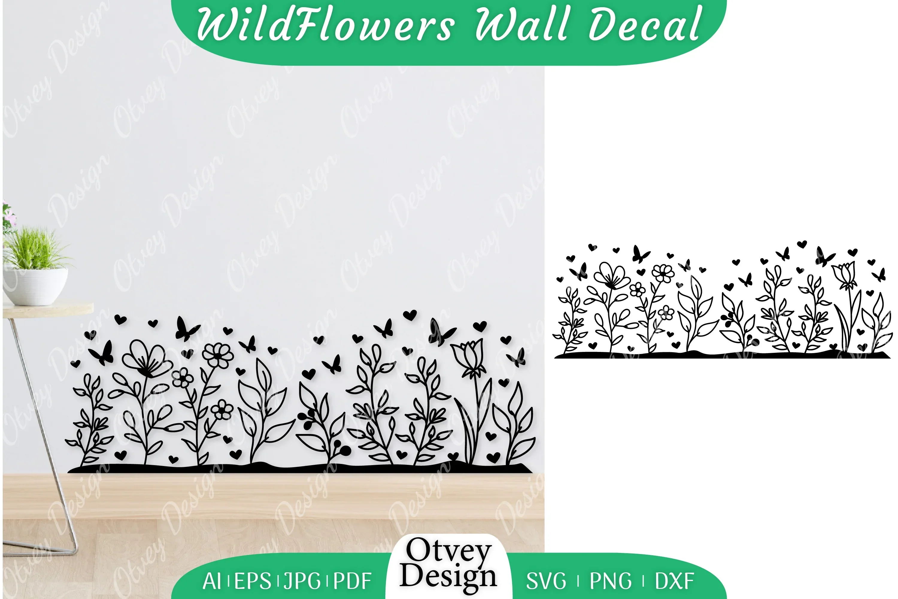 Blooming Wildflowers Wall Decal SVG Bundle