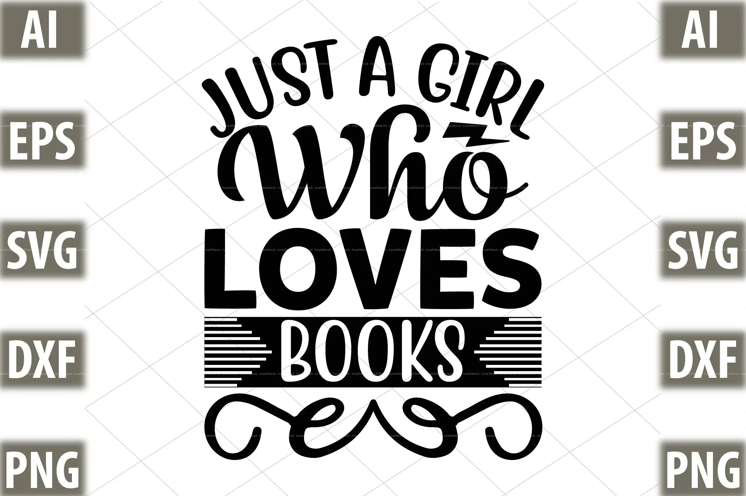 Book Lover SVG Design Bundle - Image 7