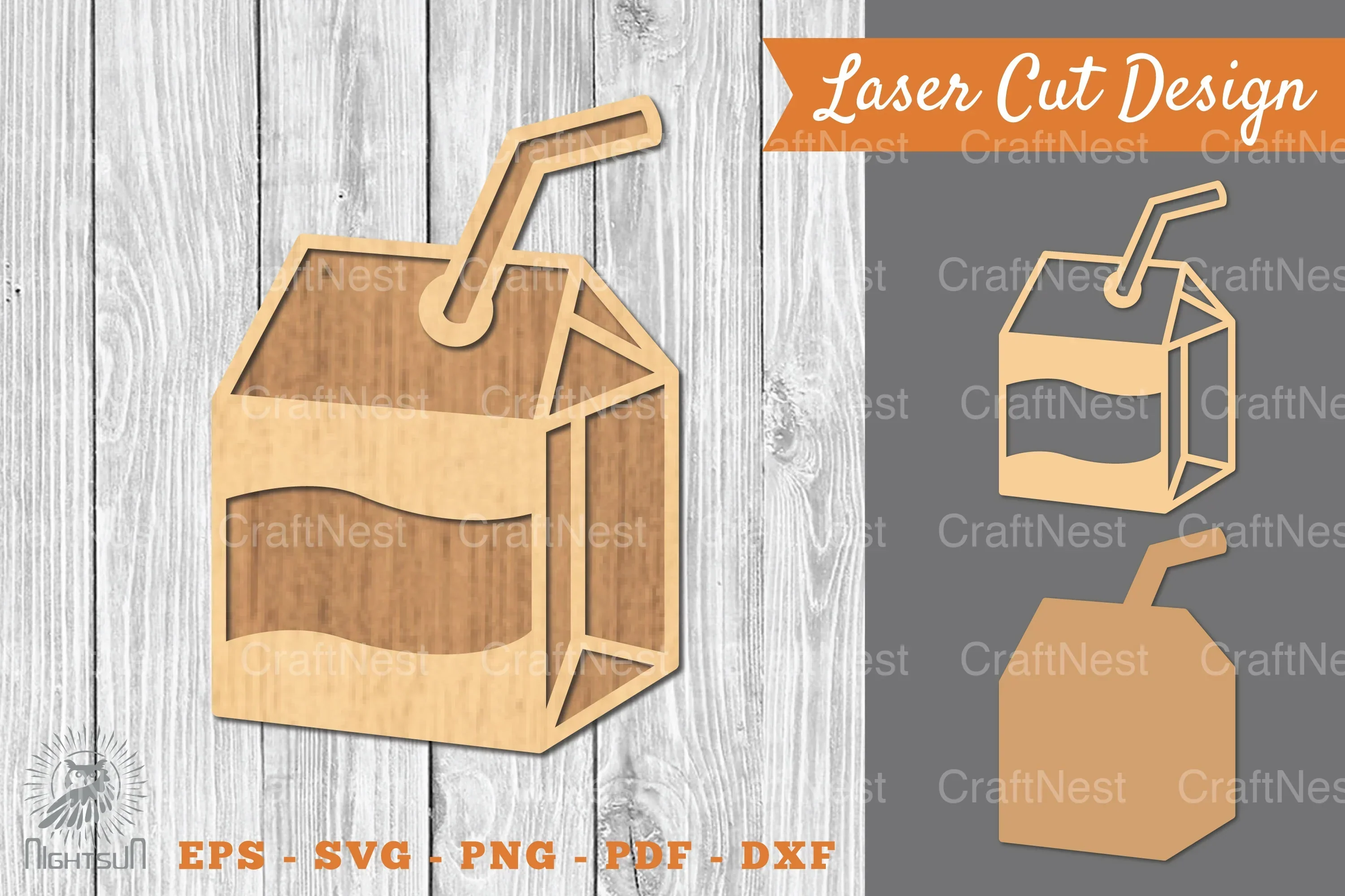 Boxed Milk Laser Cut Decoration Clipart Bundle