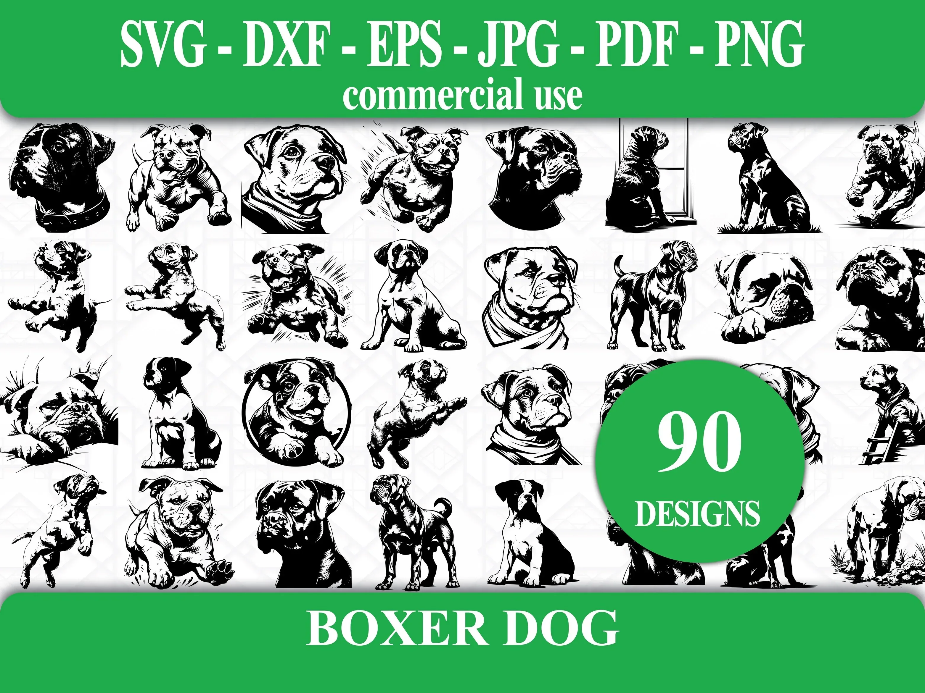 Boxer Dog SVG Bundle