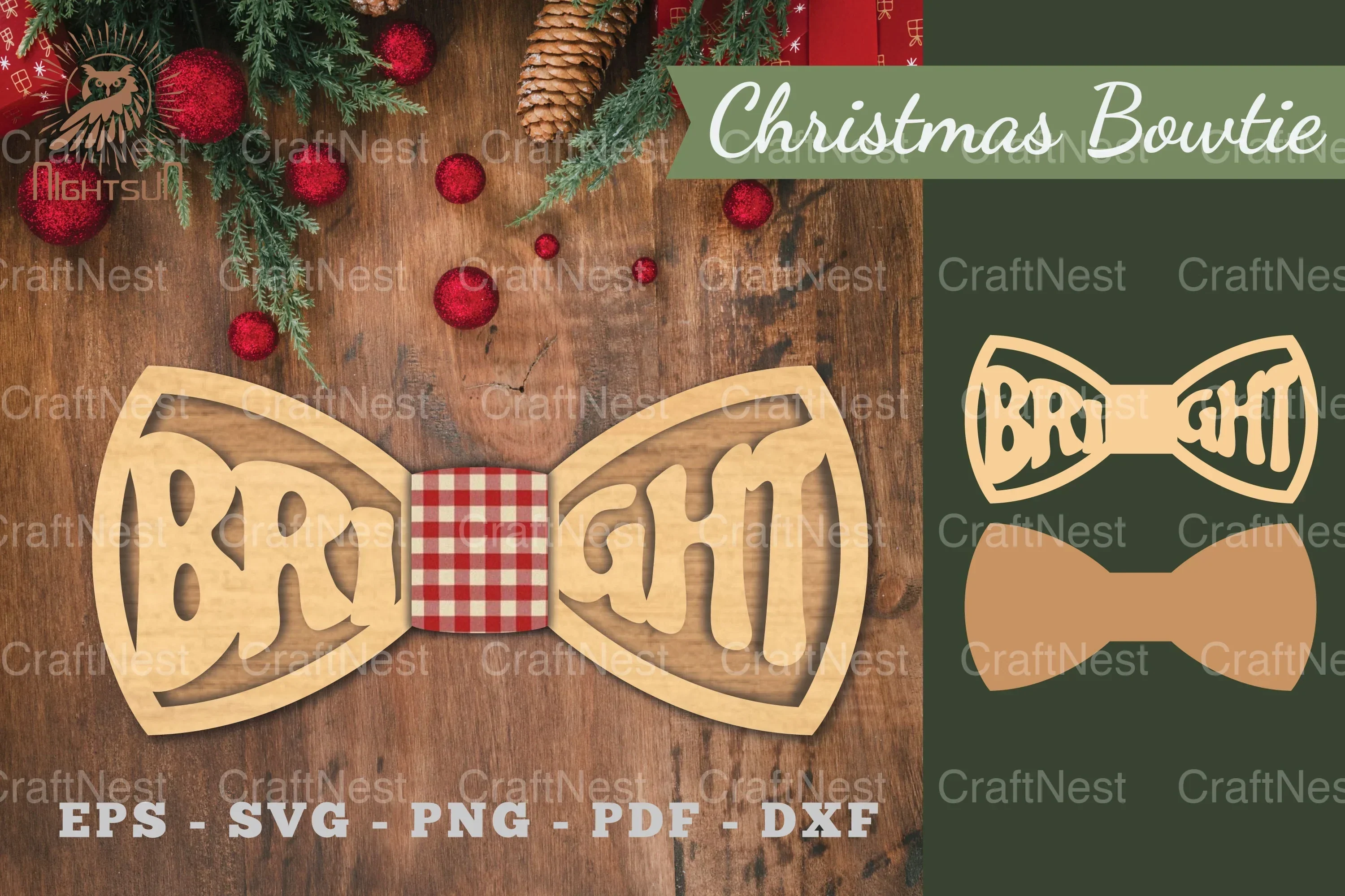 Bright Laser Cut Bowtie Clipart Bundle
