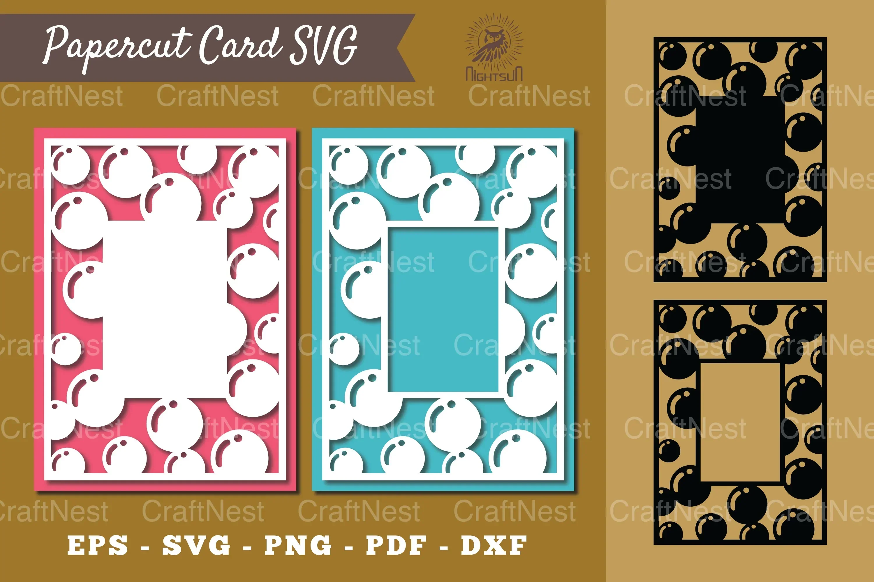 Bubble Papercut Card SVG Bundle