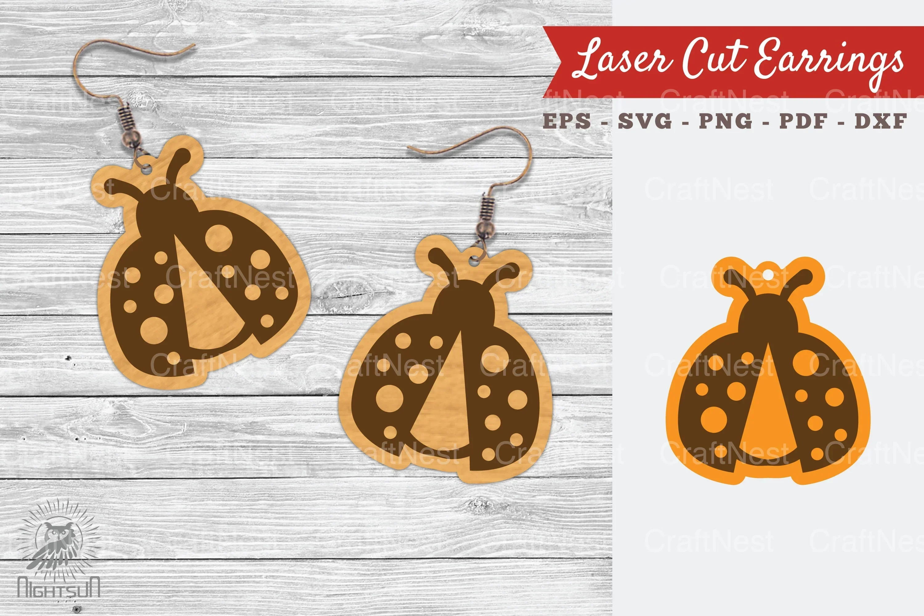 Bug Laser Cut Earrings Design Bundle
