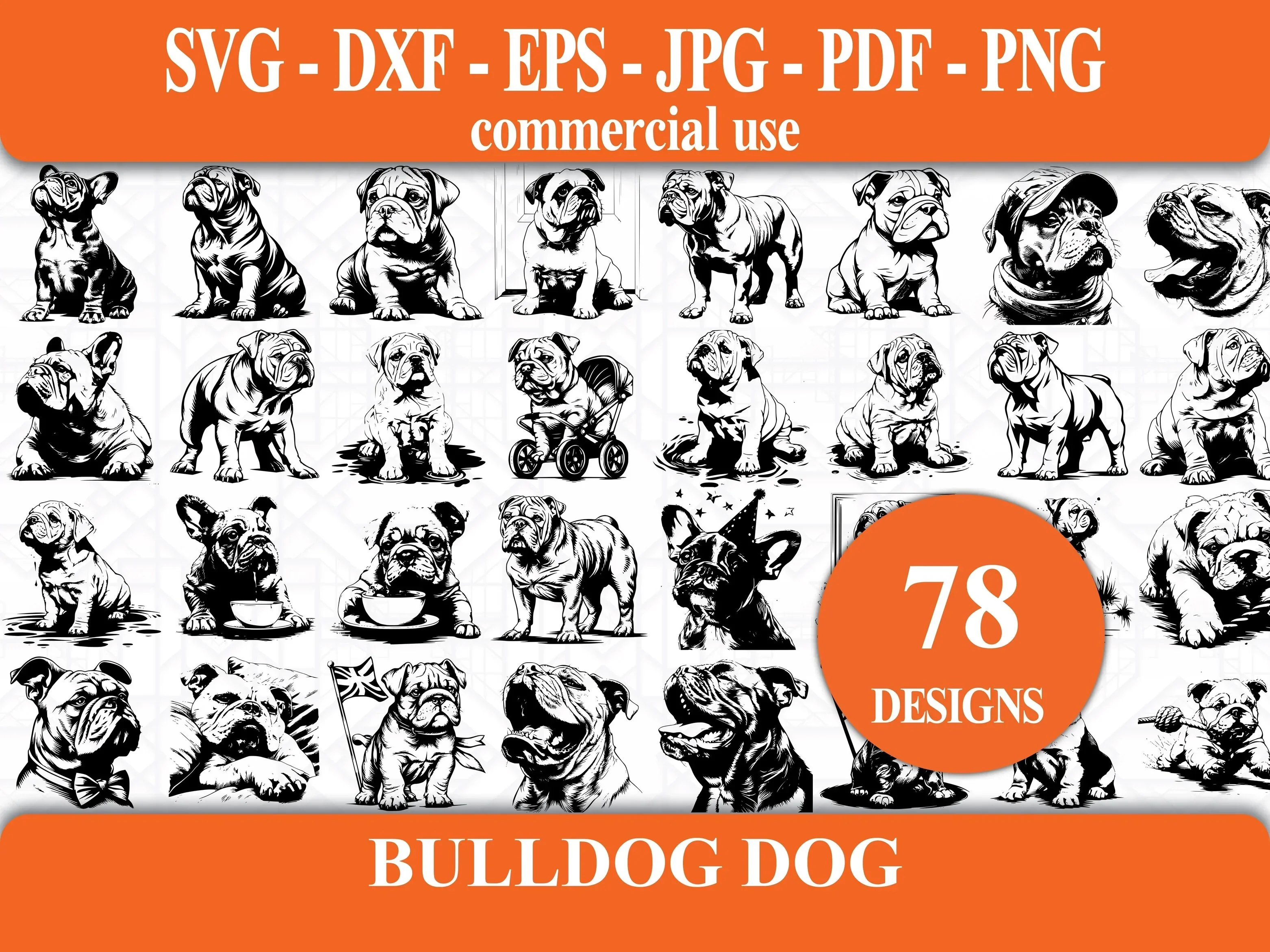 Bulldog Dog SVG Bundle