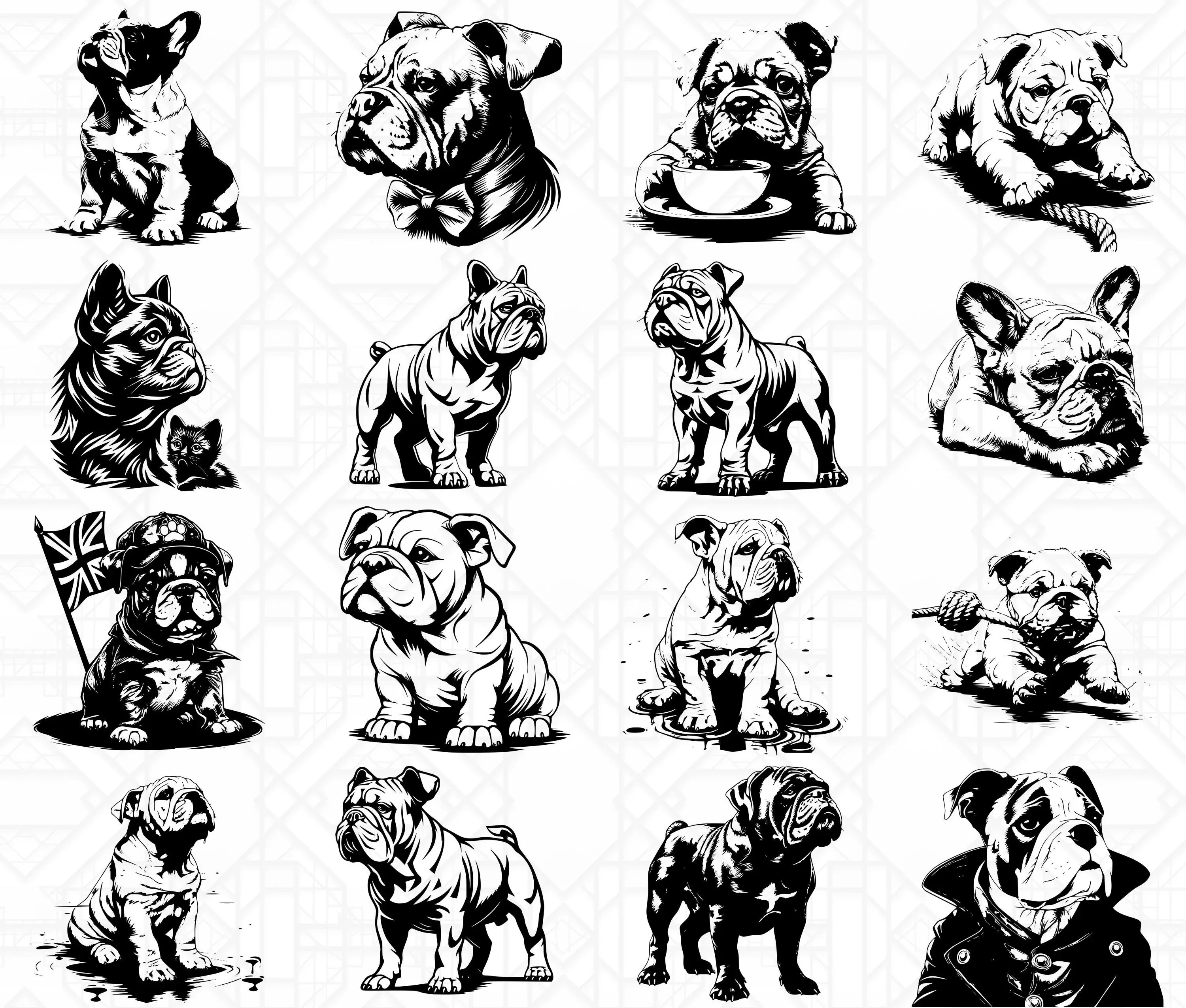 Bulldog Dog SVG Bundle - Image 3