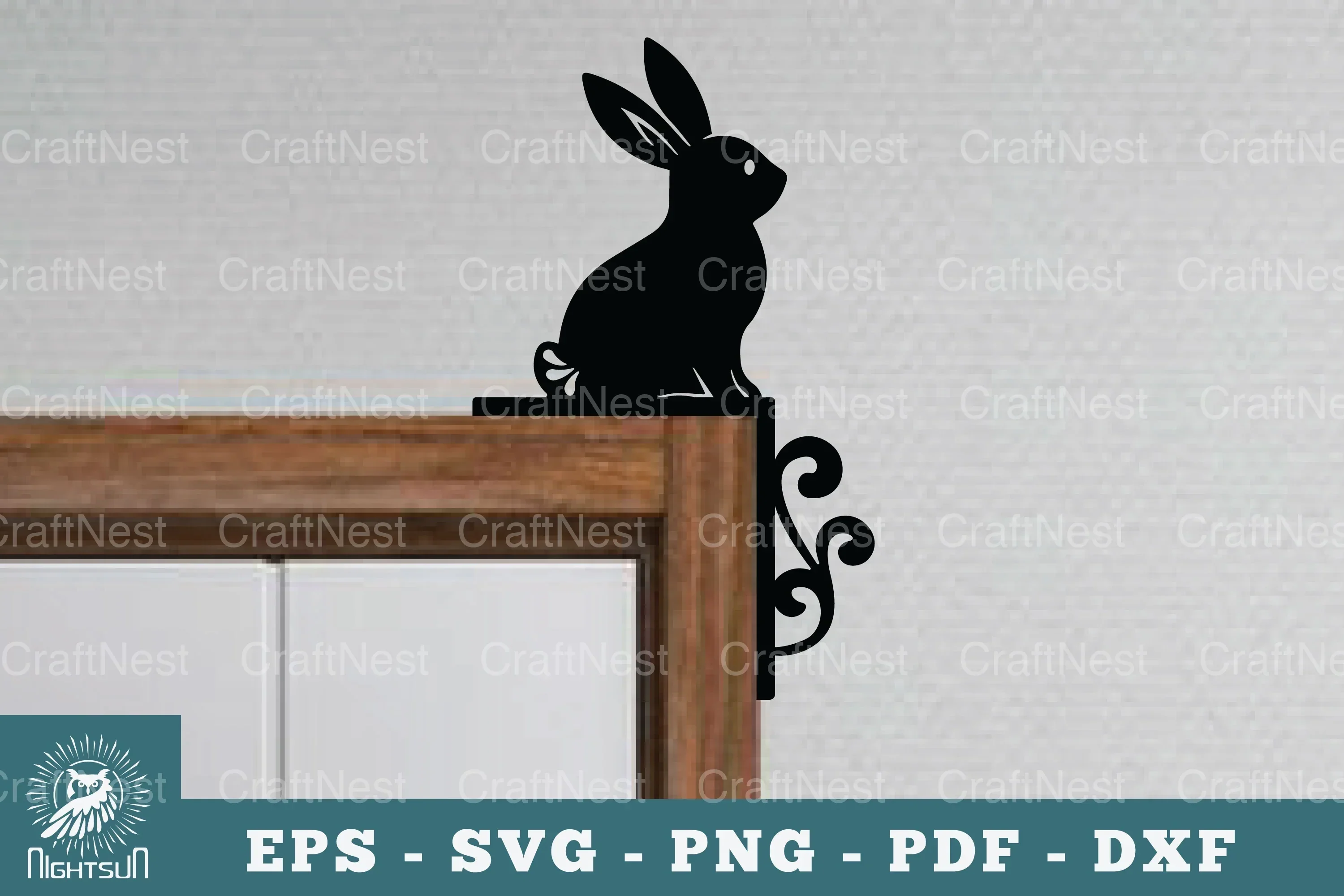 Bunny Door Corner Lasercut Clipart Bundle