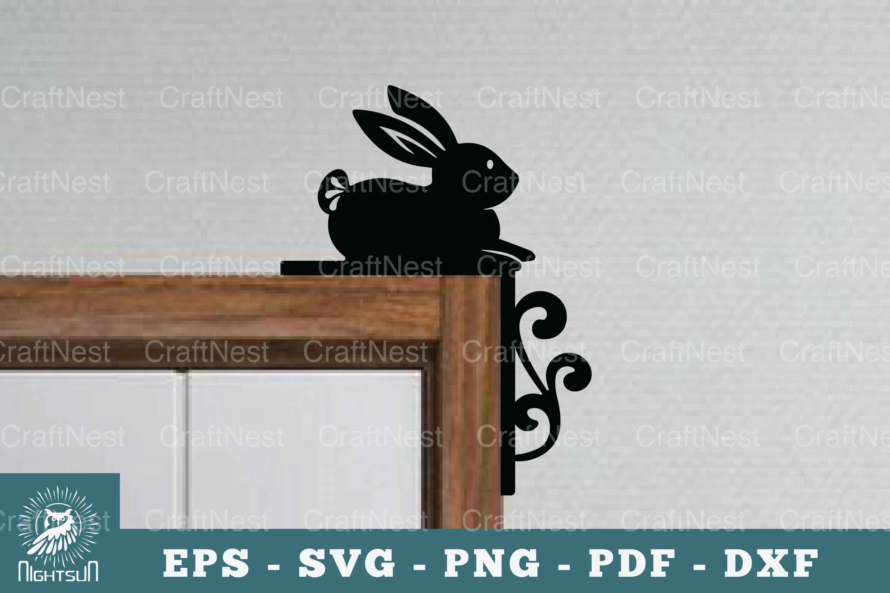 Bunny Door Corner Lasercut SVG Bundle