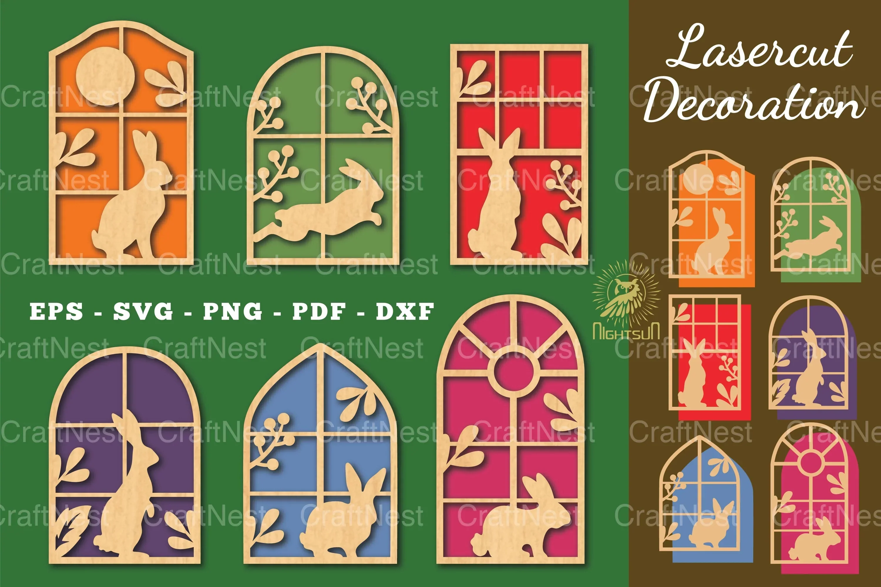 Bunny in The Window Laser Cut Decoration Bundle