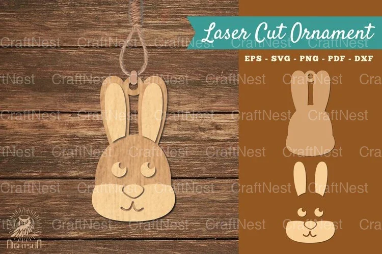 Bunny Laser Cut Ornament Clipart Bundle