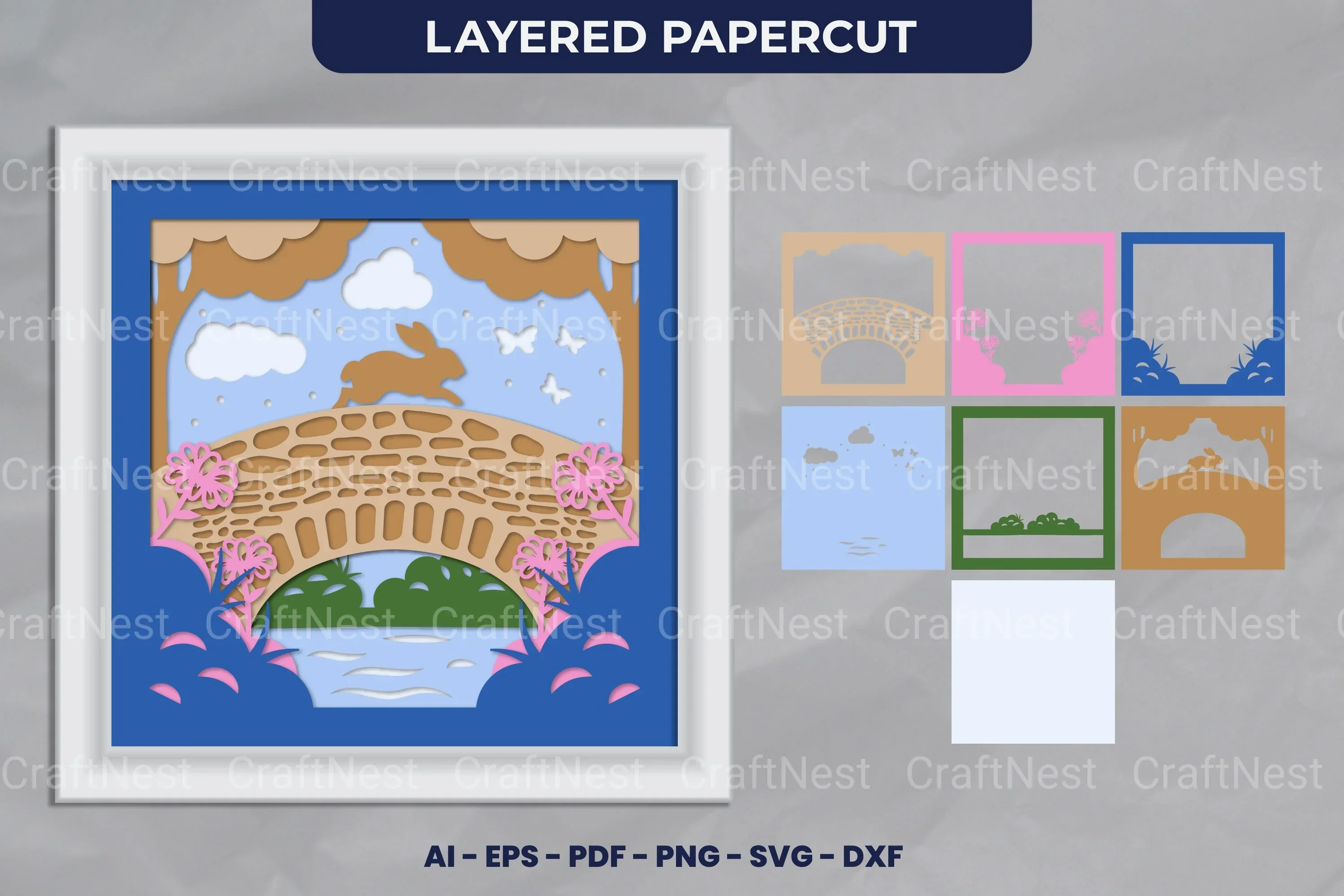 Bunny Layered Papercut SVG Bundle - Image 2