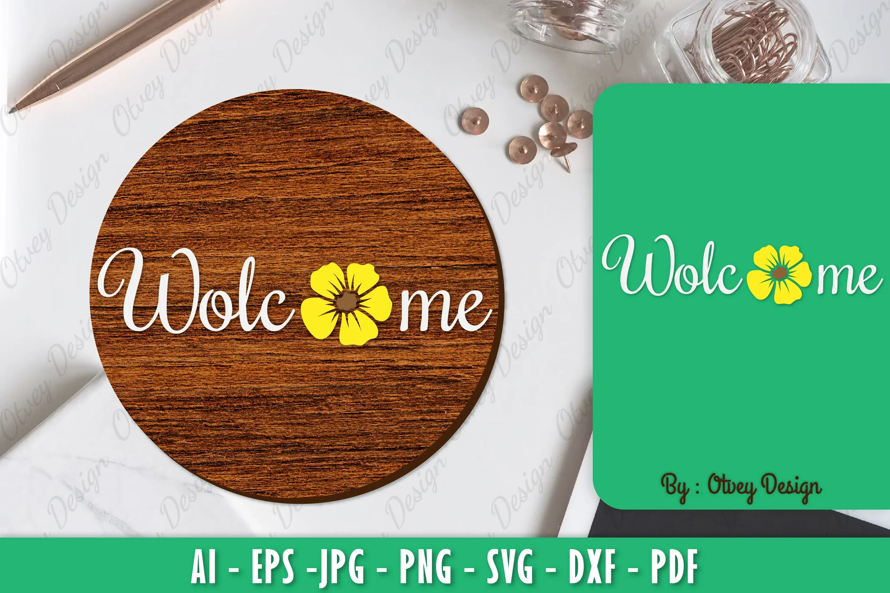 Buttercup Flower Welcome Sign SVG Bundle