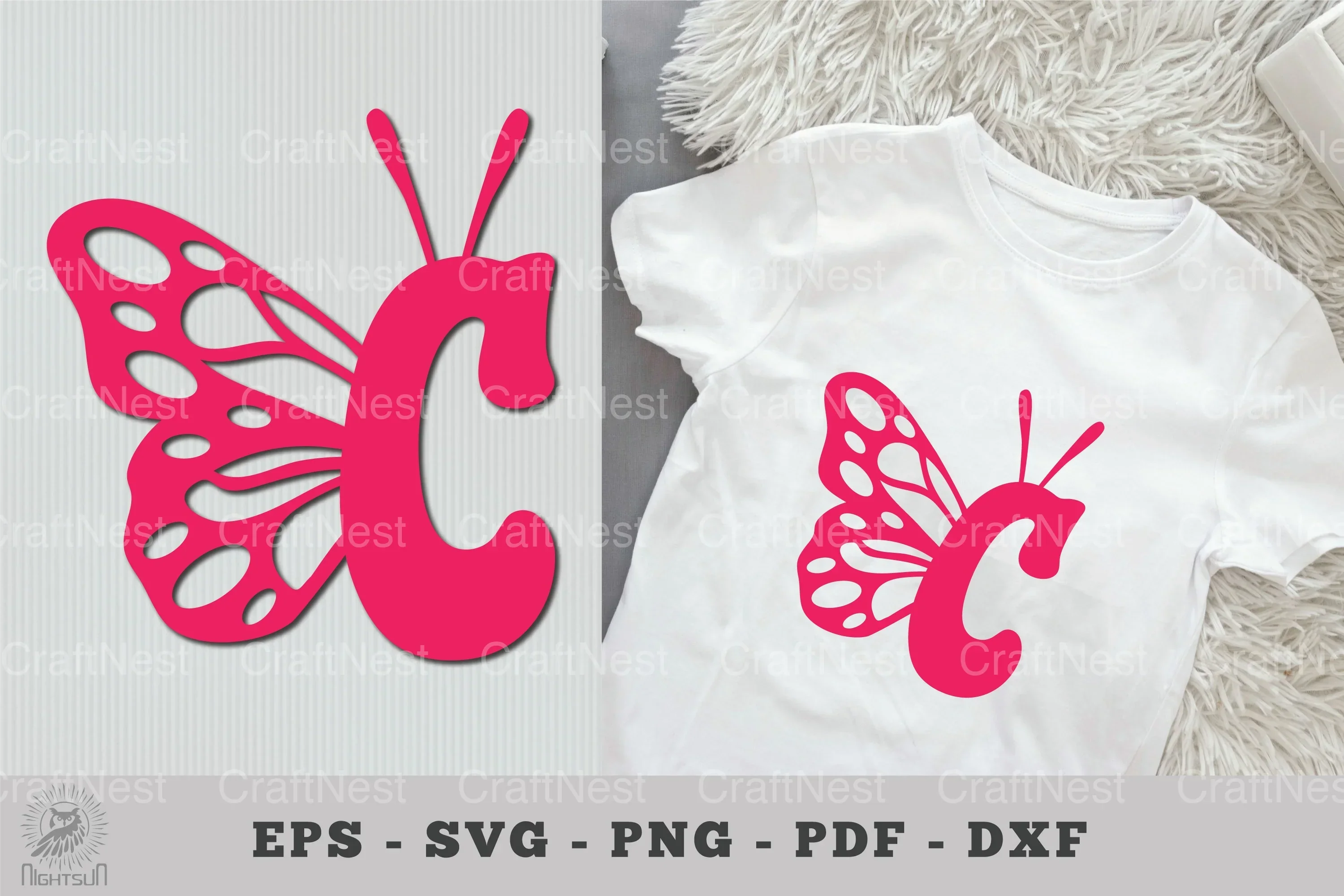 Butterfly Alphabet Letter C Clipart Bundle