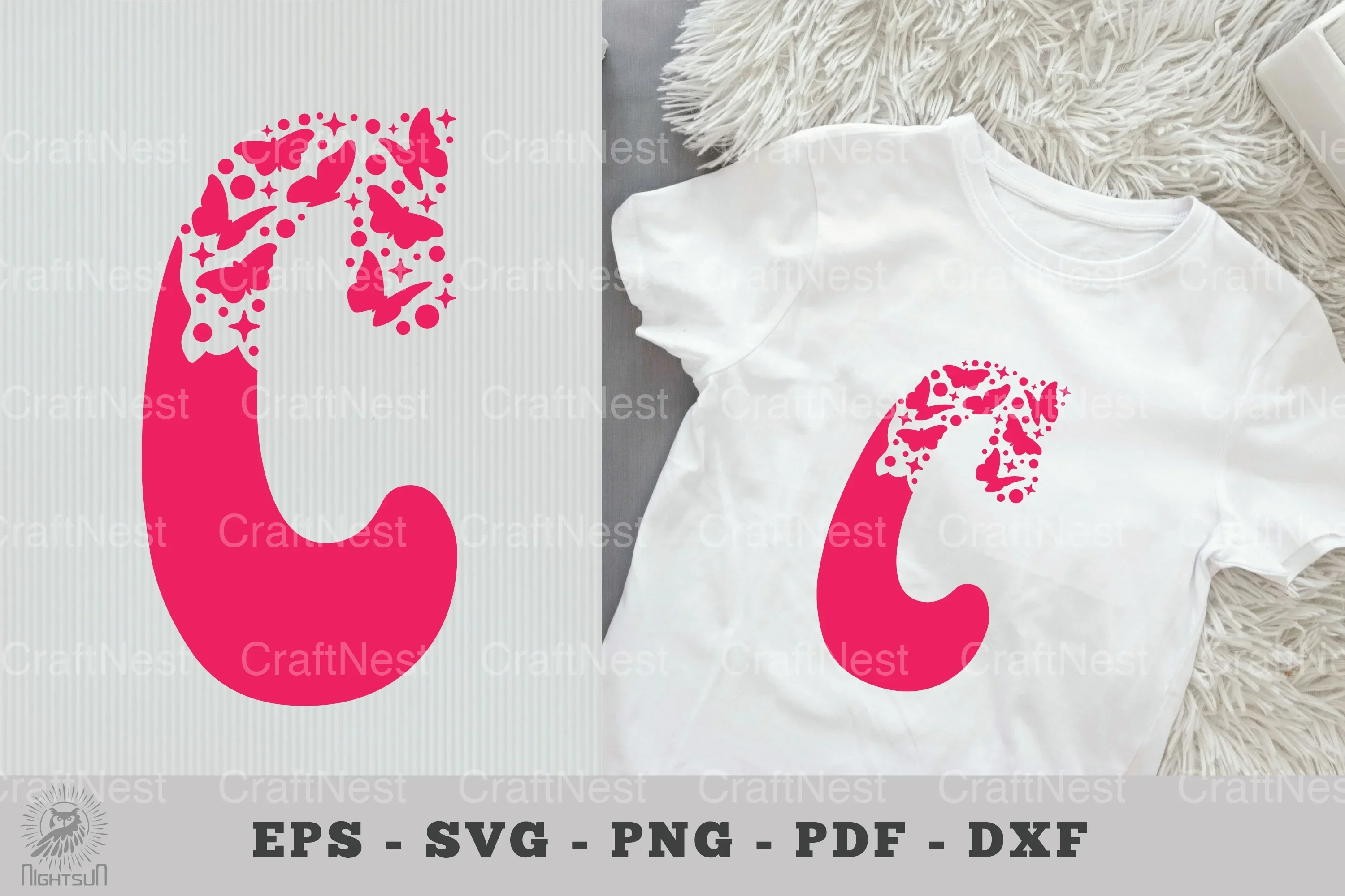 Butterfly Alphabet Letter C Clipart Bundle