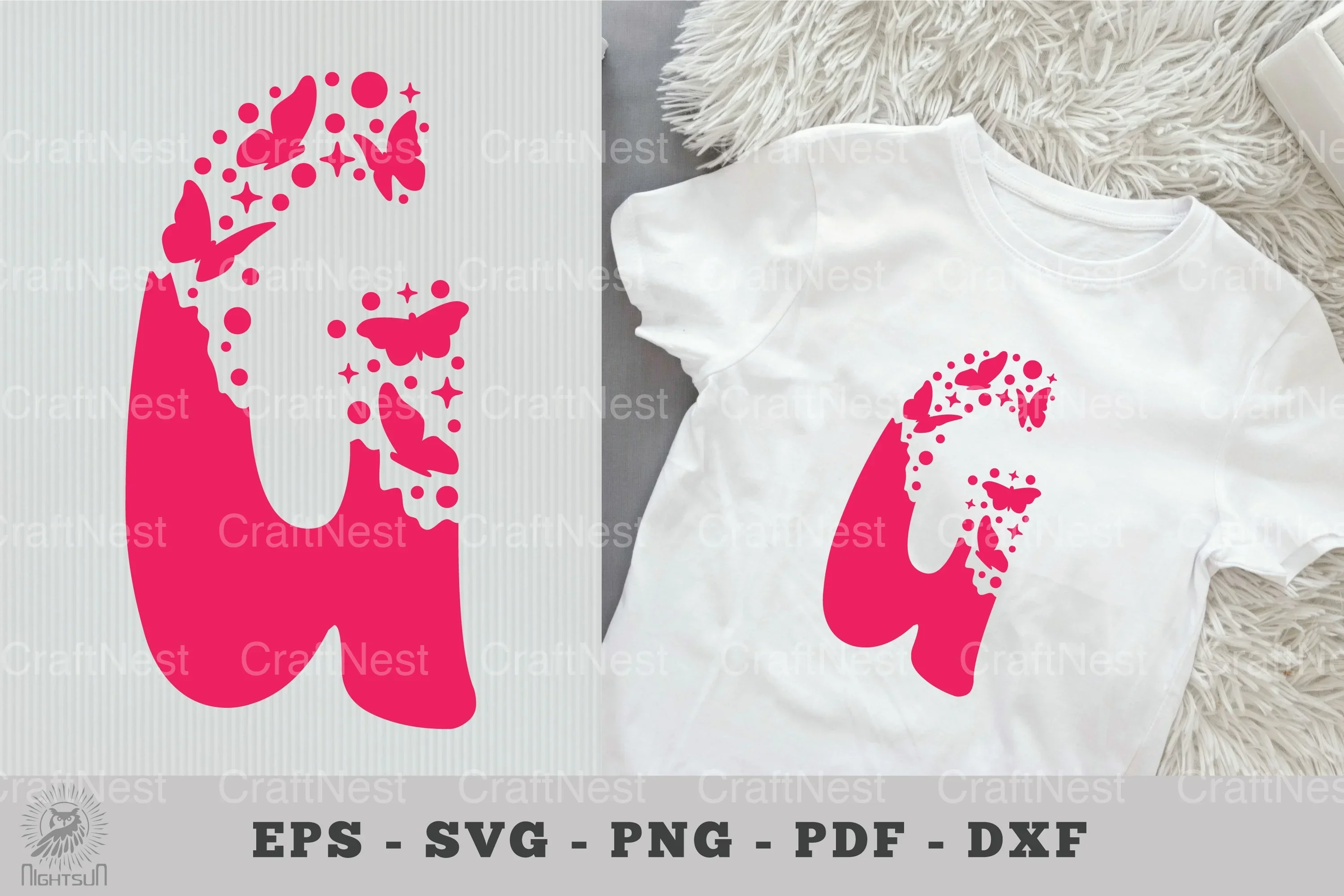 Butterfly Alphabet Letter G Clipart Bundle