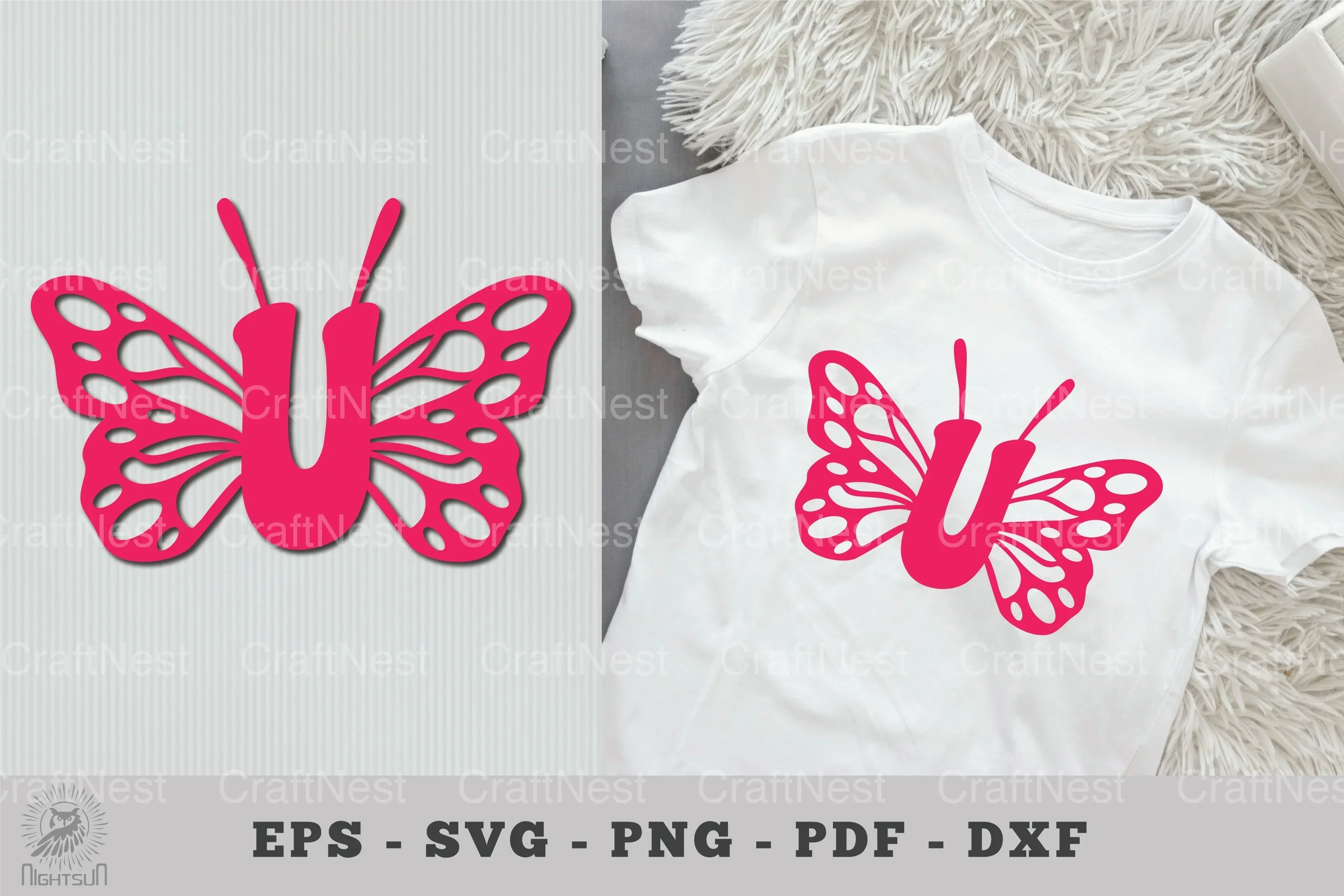 Butterfly Alphabet Letter U Clipart Bundle