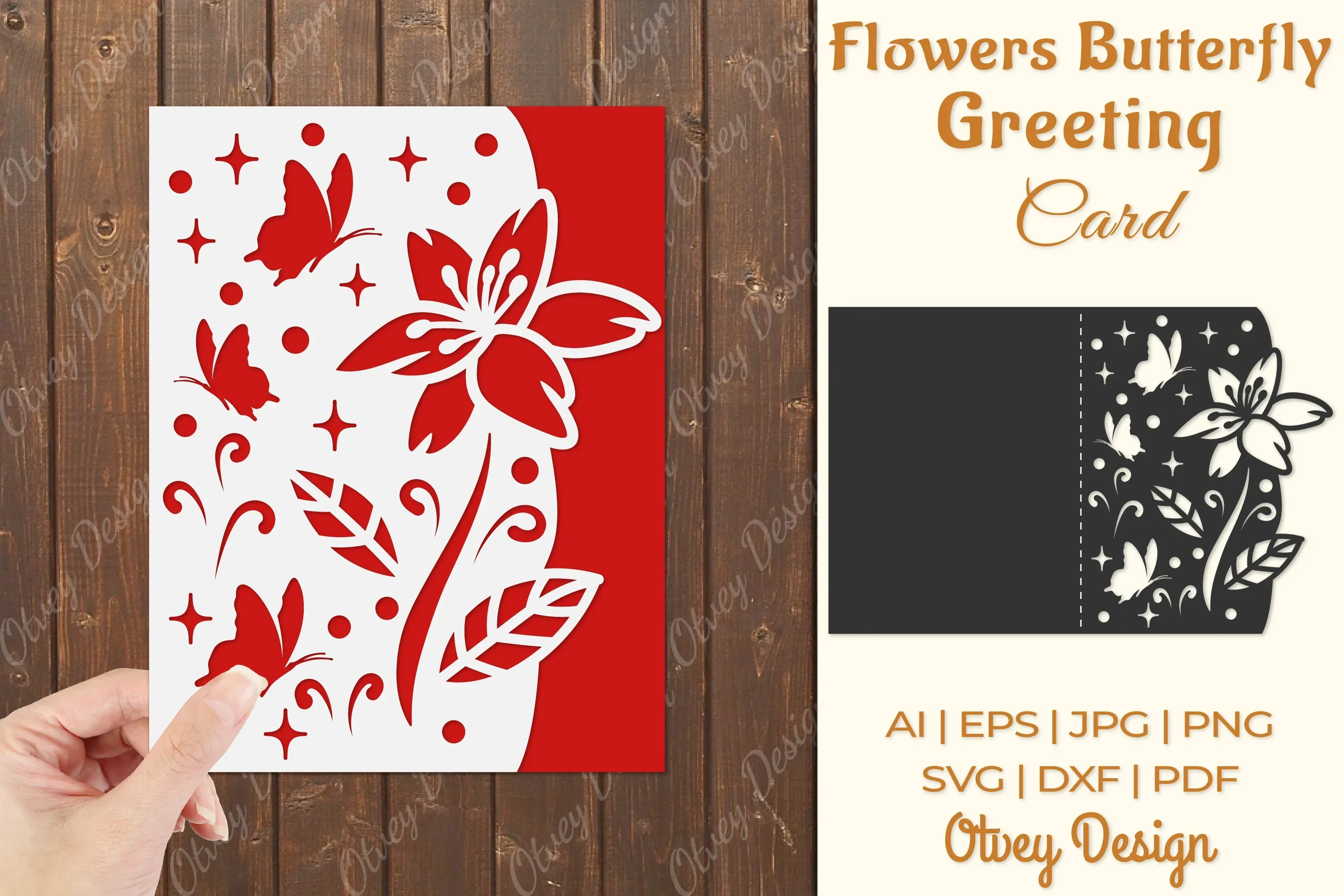 Butterfly and Flowers Card Cover Paper Cut SVG Bundle