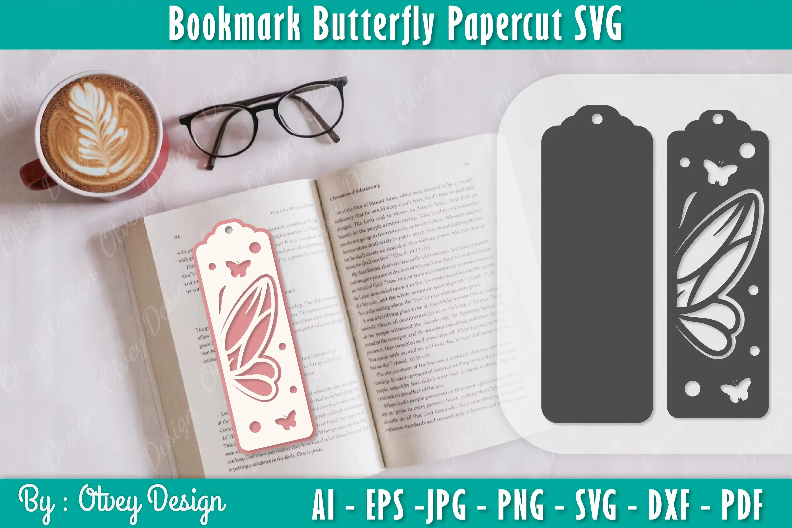 Butterfly Bookmark SVG Bundle