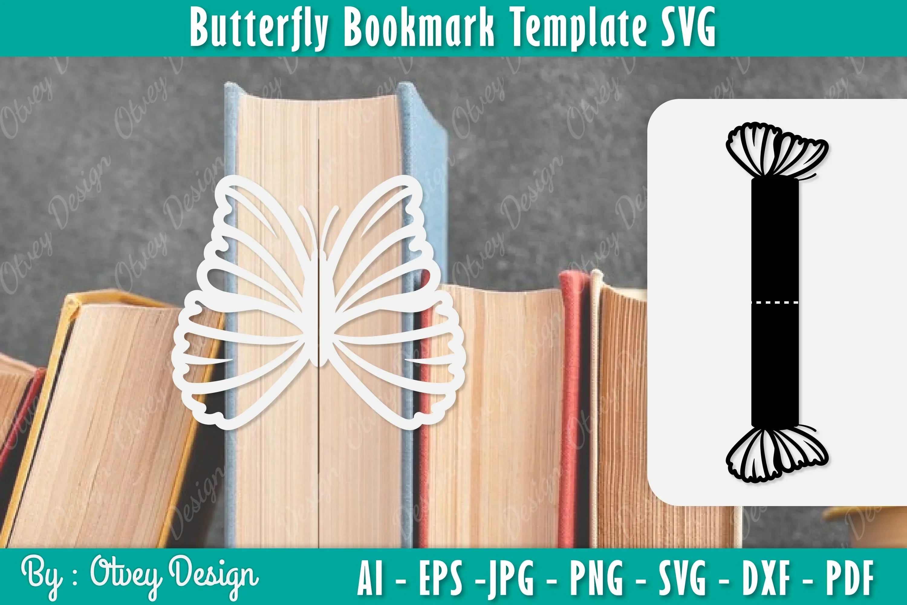 Butterfly Bookmark Template SVG Bundle