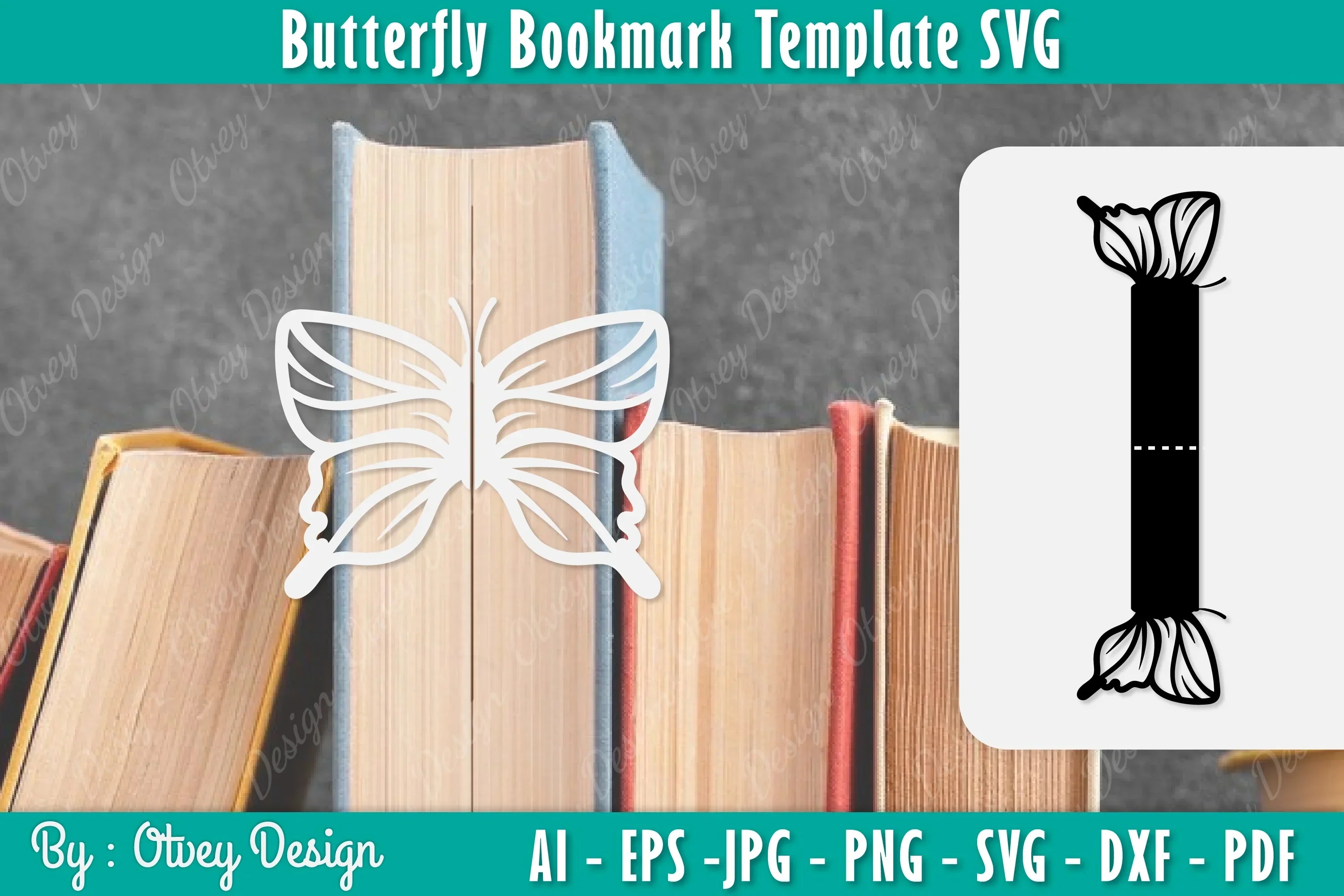 Butterfly Bookmark Template SVG Bundle