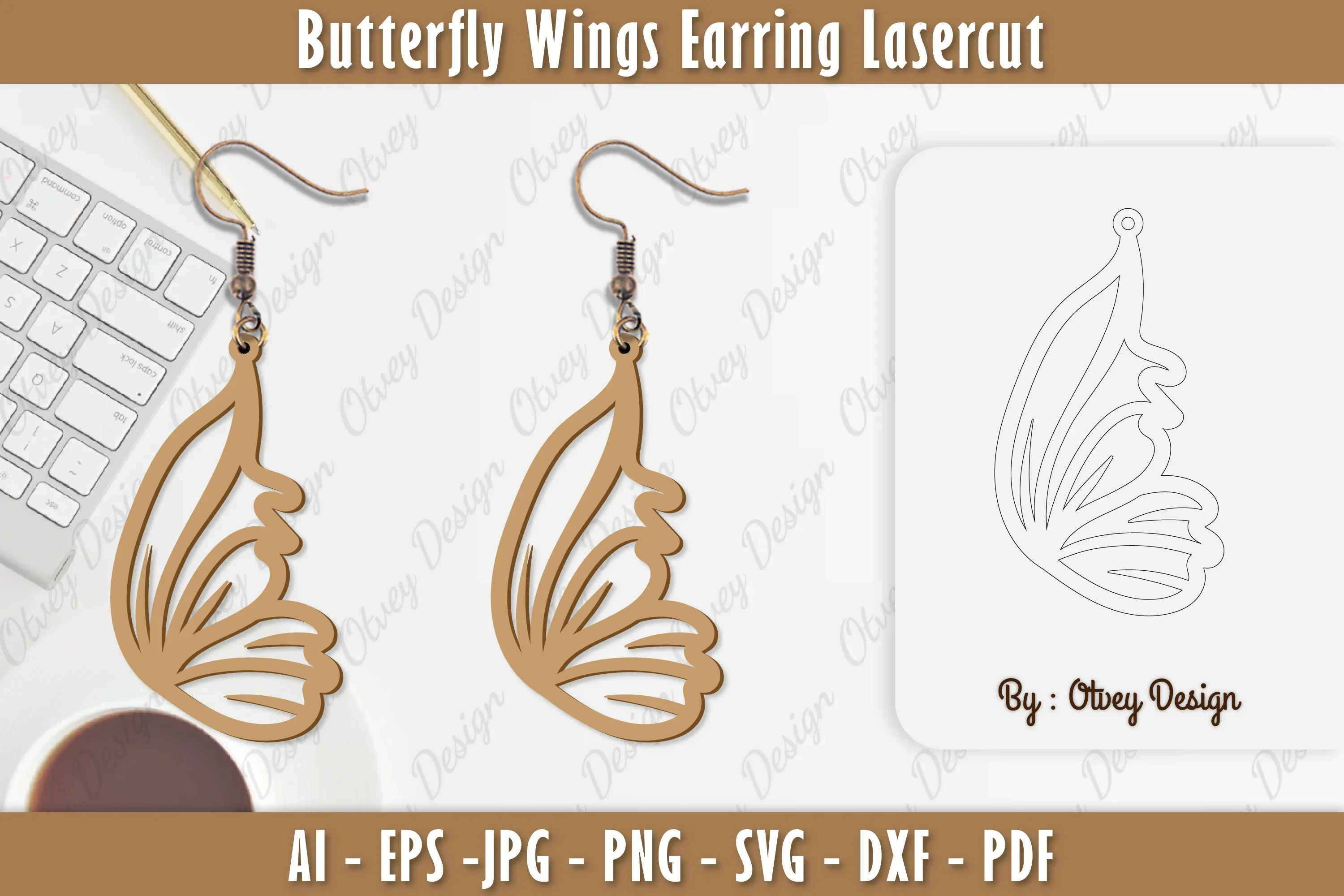 Butterfly Earring Lasercut SVG Bundle