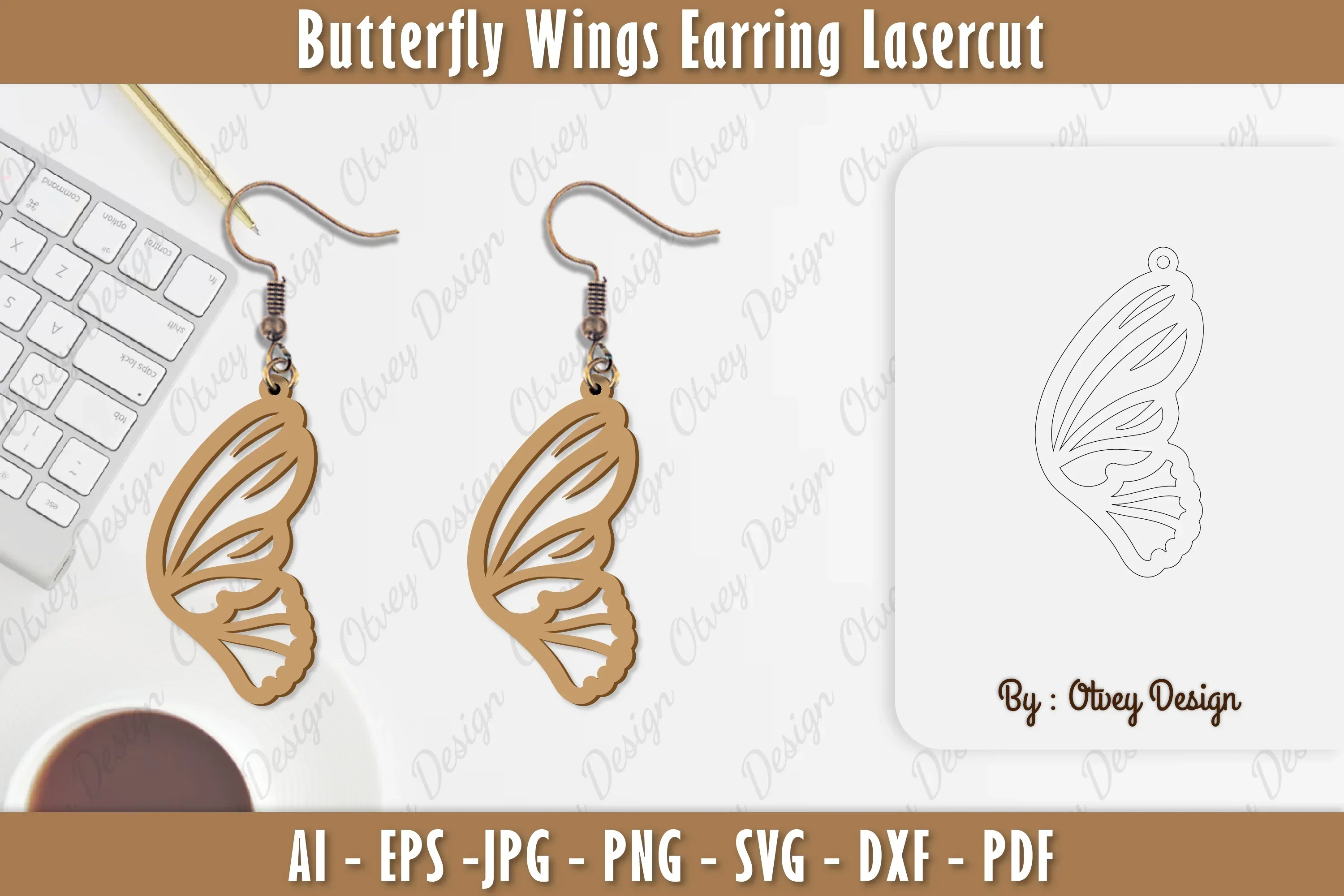 Butterfly Earring Lasercut SVG Bundle