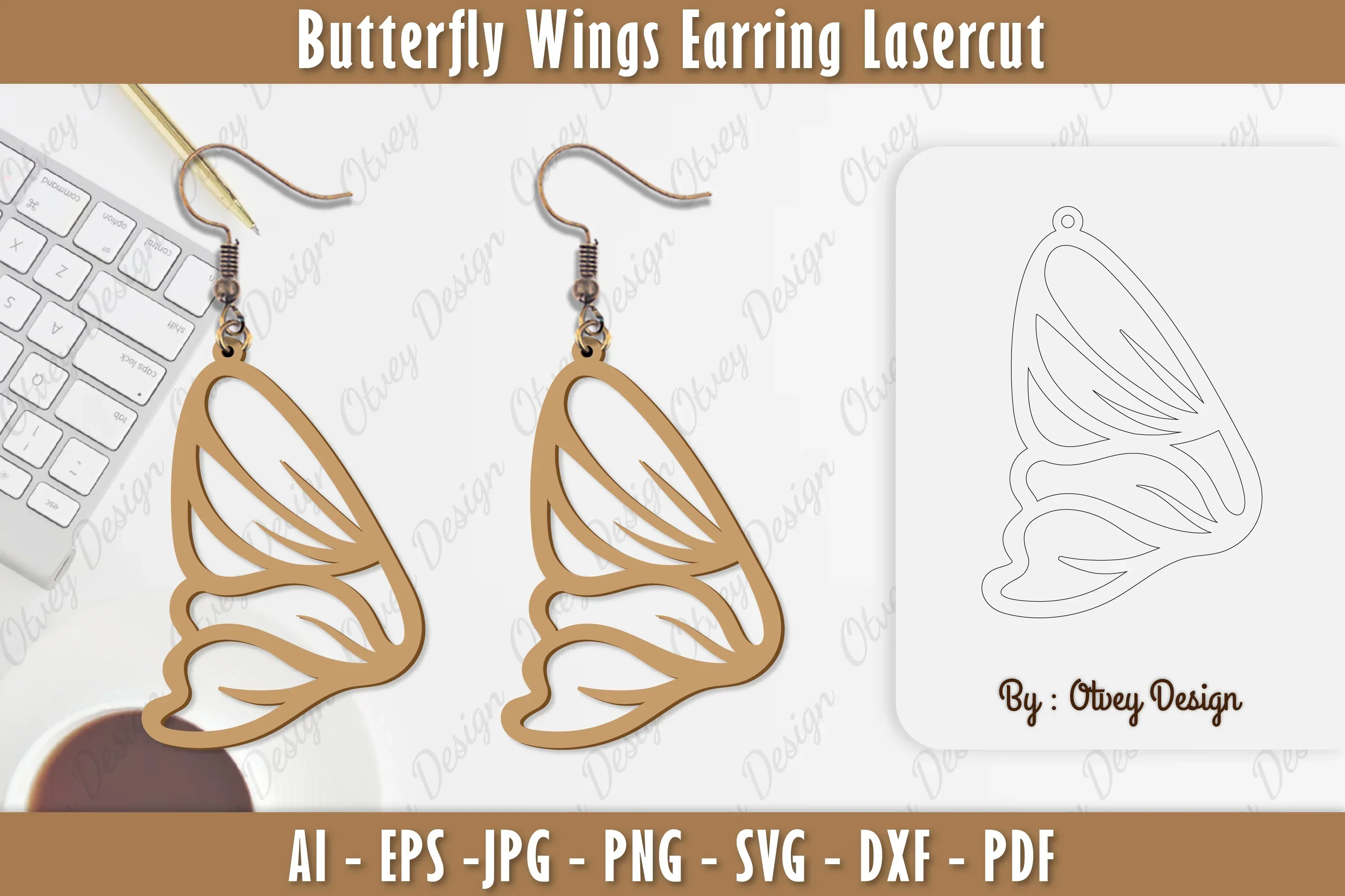 Butterfly Earring Lasercut SVG Bundle