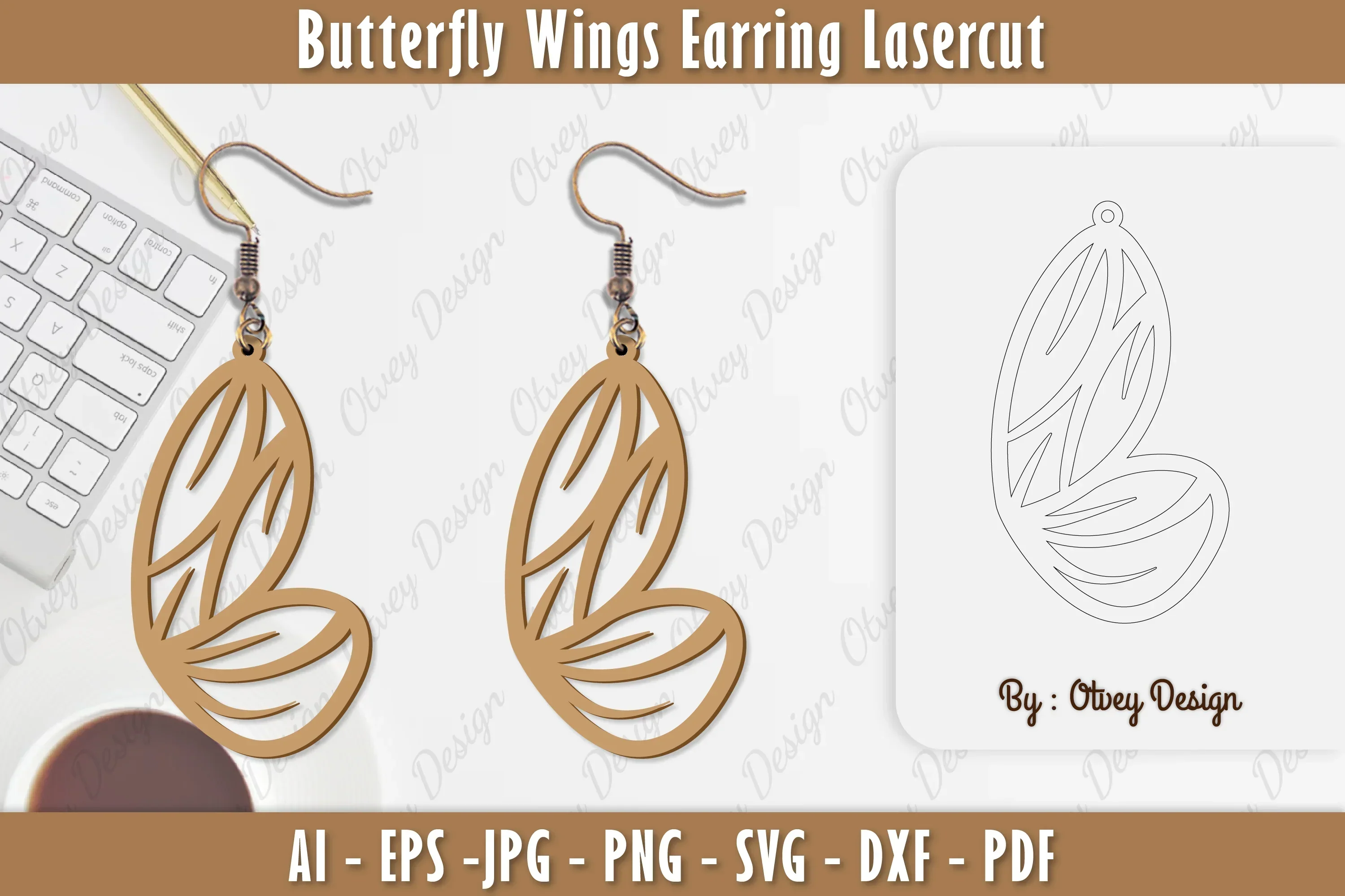Butterfly Earring Lasercut SVG Bundle