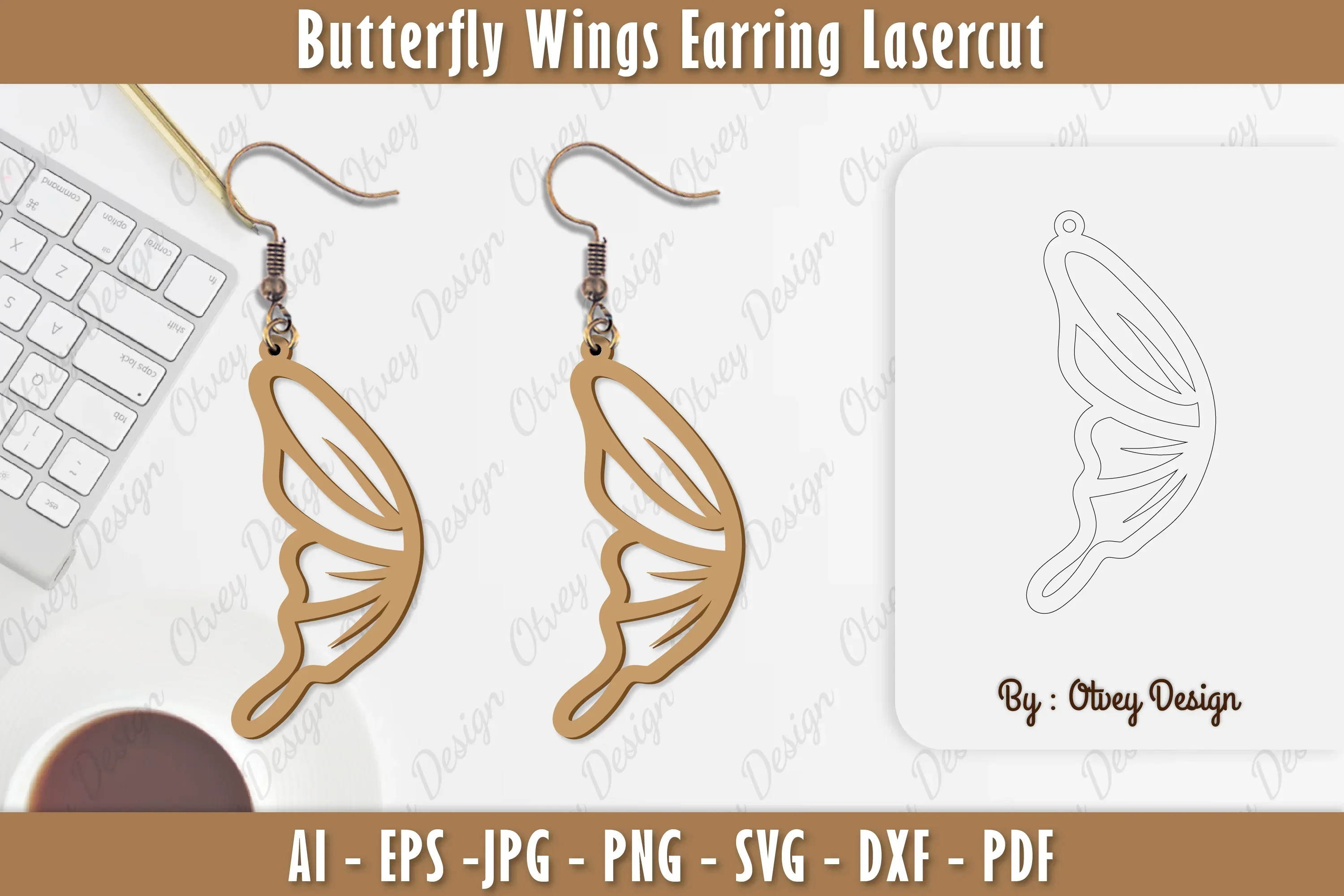 Butterfly Earring Lasercut SVG Bundle