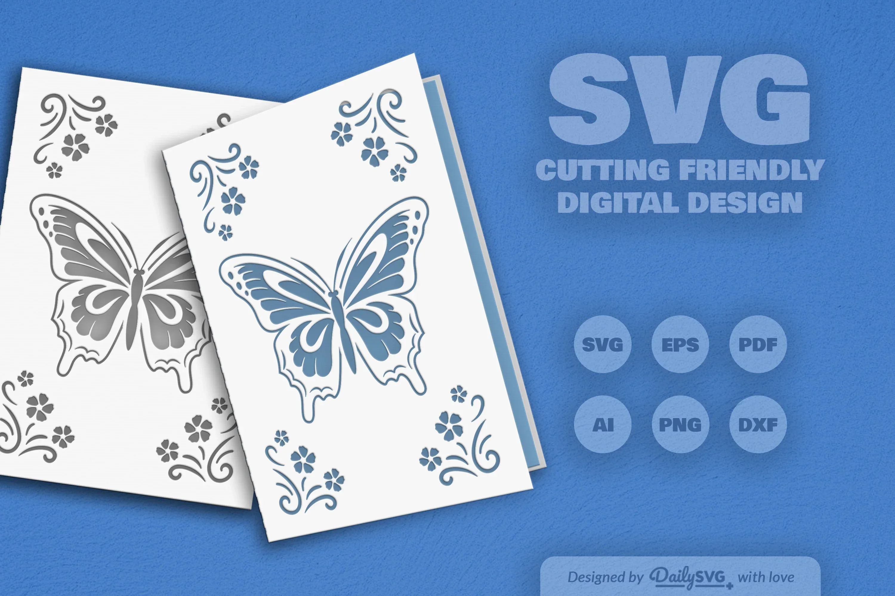 Butterfly Floral Greeting Card Clipart SVG Bundle - Image 10