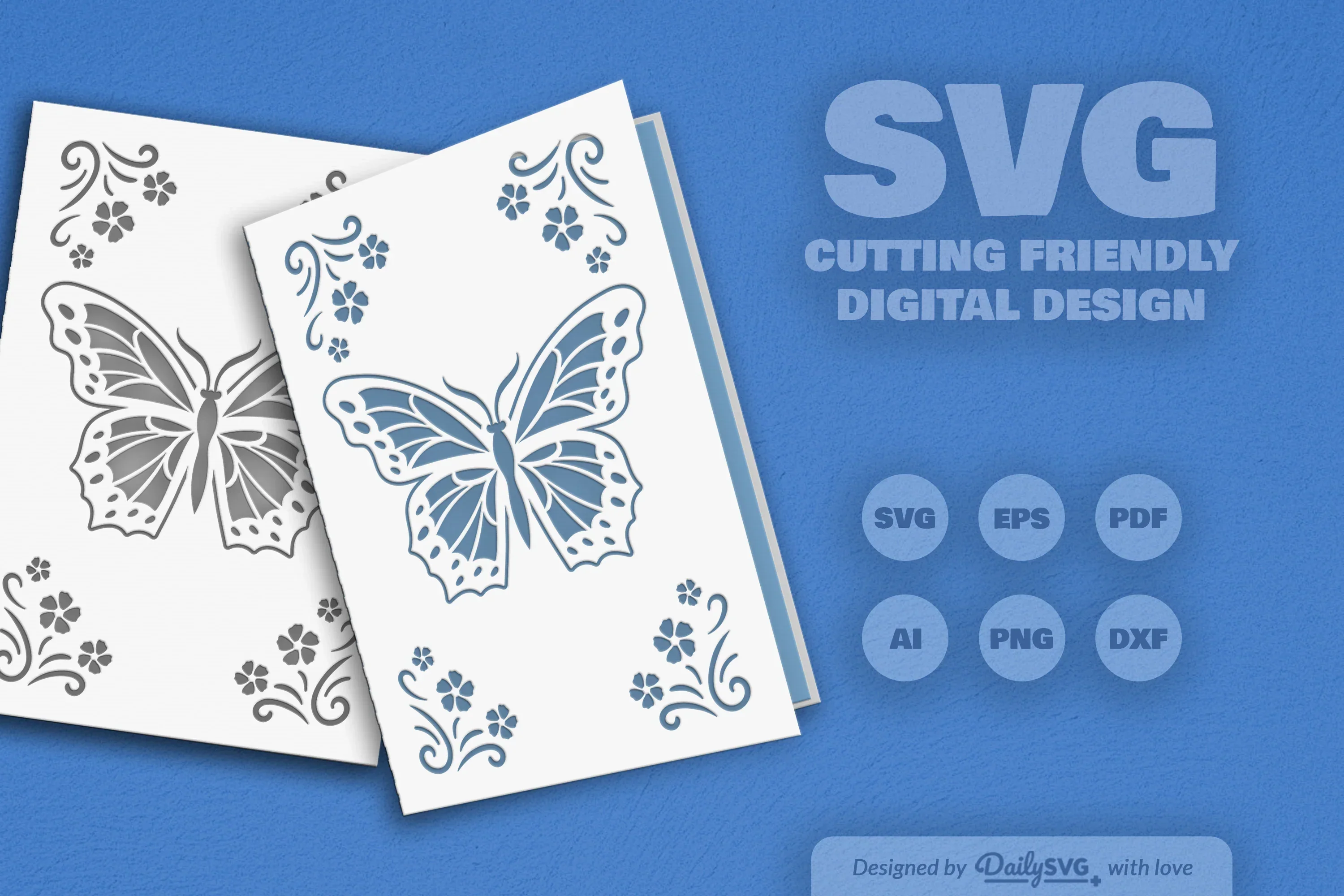 Butterfly Floral Greeting Card Clipart SVG Bundle - Image 7