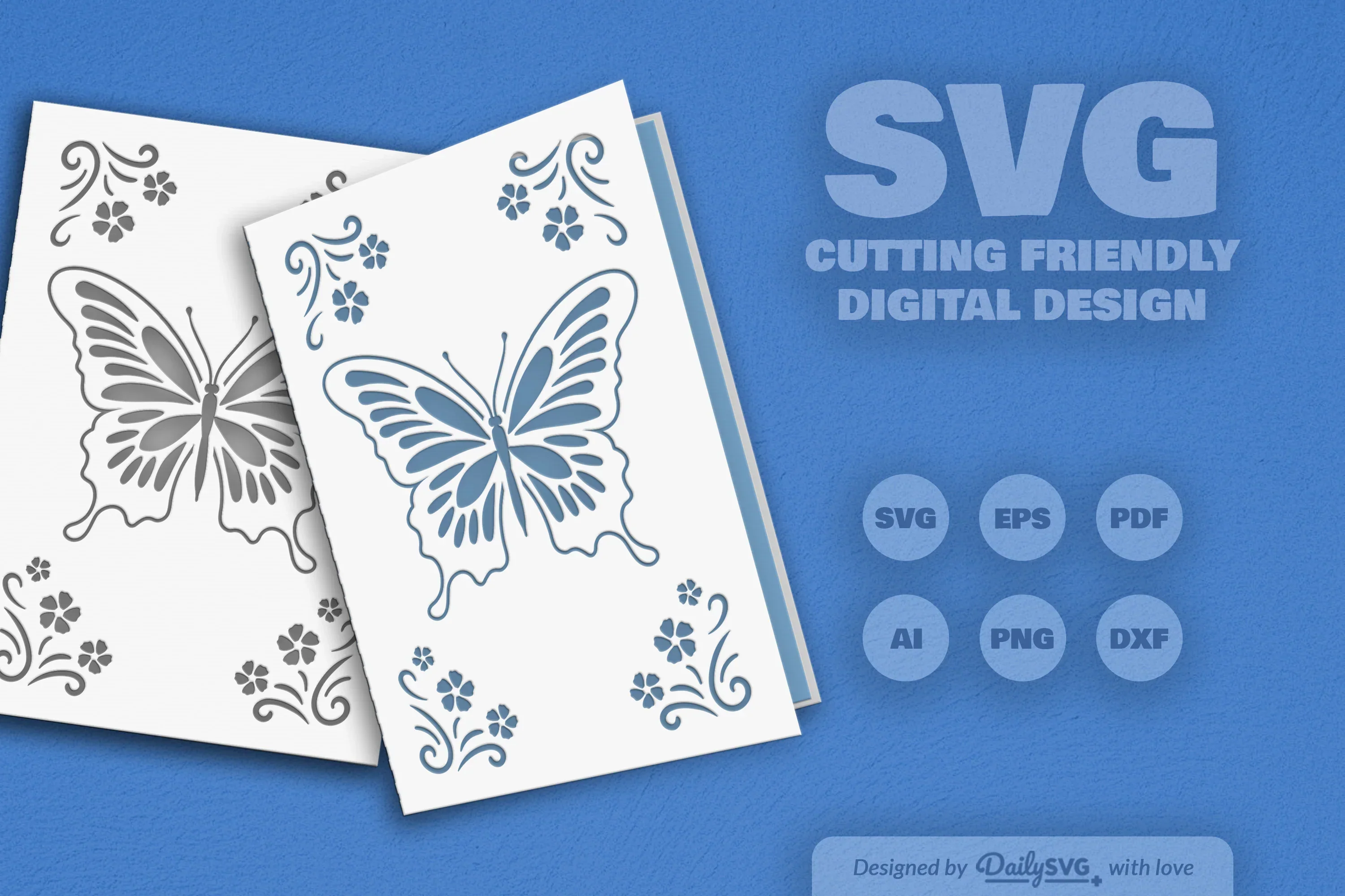 Butterfly Floral Greeting Card Clipart SVG Bundle - Image 8
