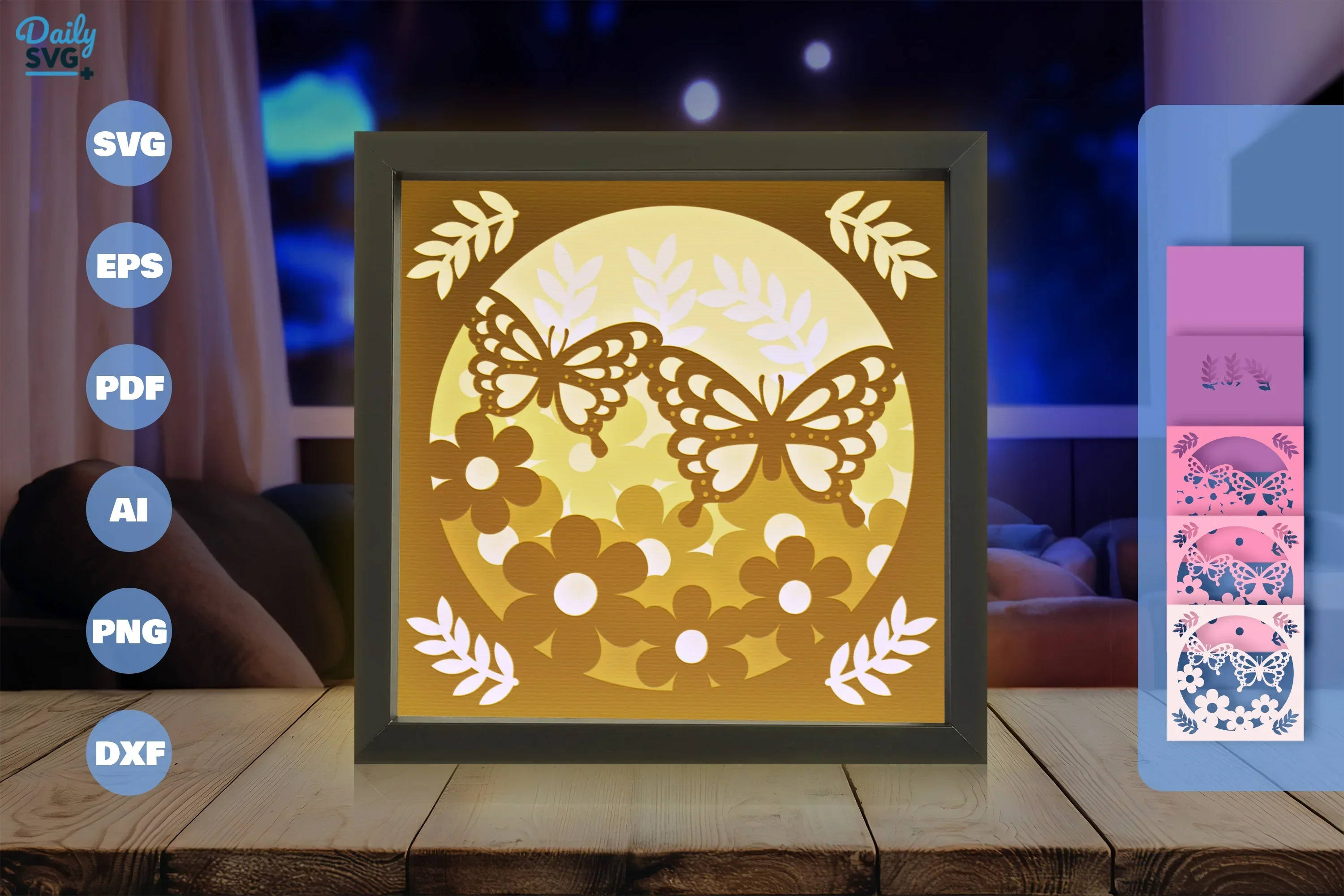 Butterfly Floral Papercut SVG Bundle - Image 3