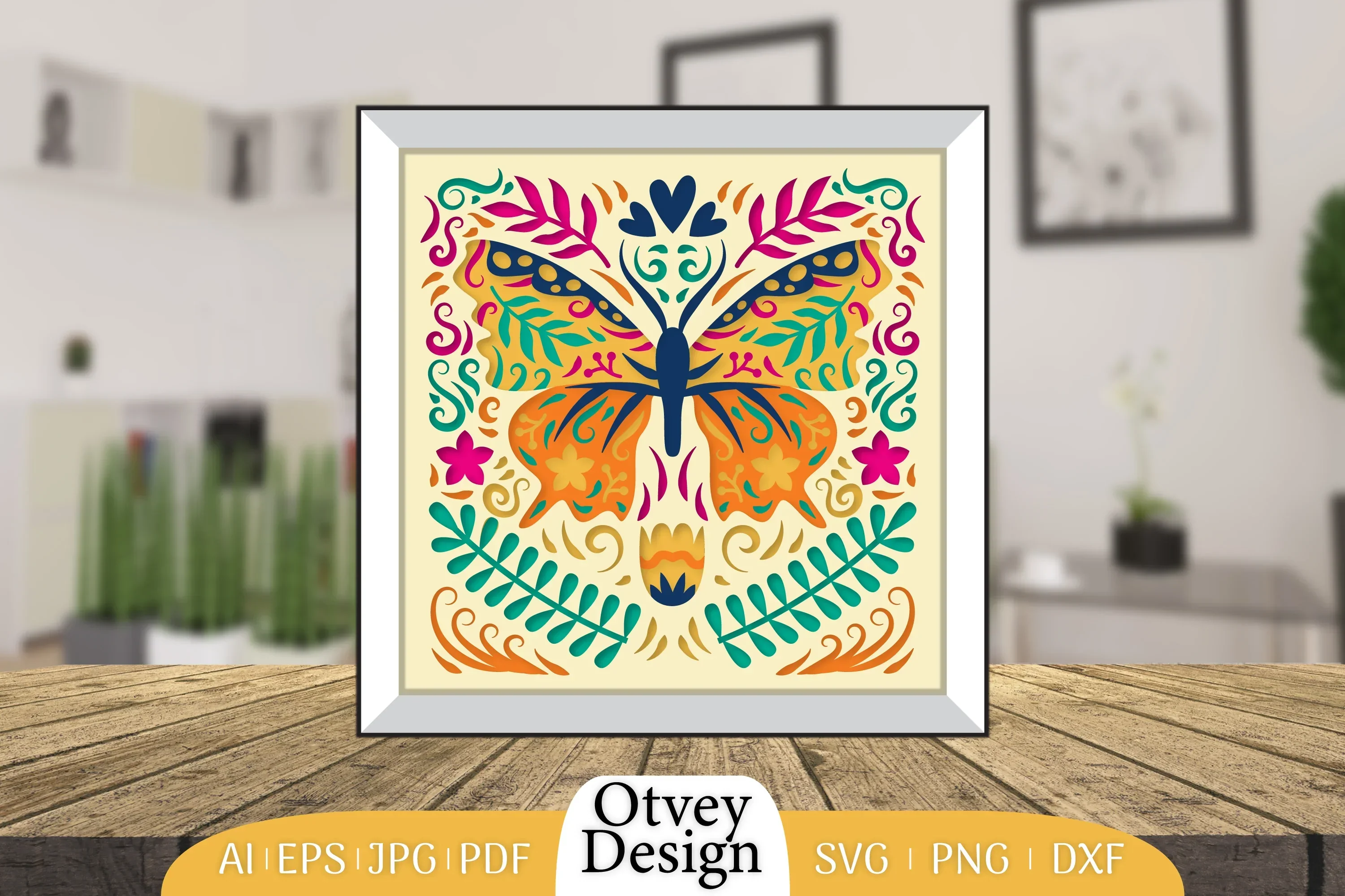 Butterfly Folk Art 3D Shadow Box SVG Bundle - Image 2